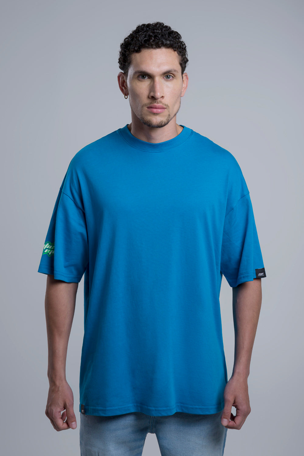 CAMISETA OVERSIZE COLOR AZUL MEDITERRANEO - QST