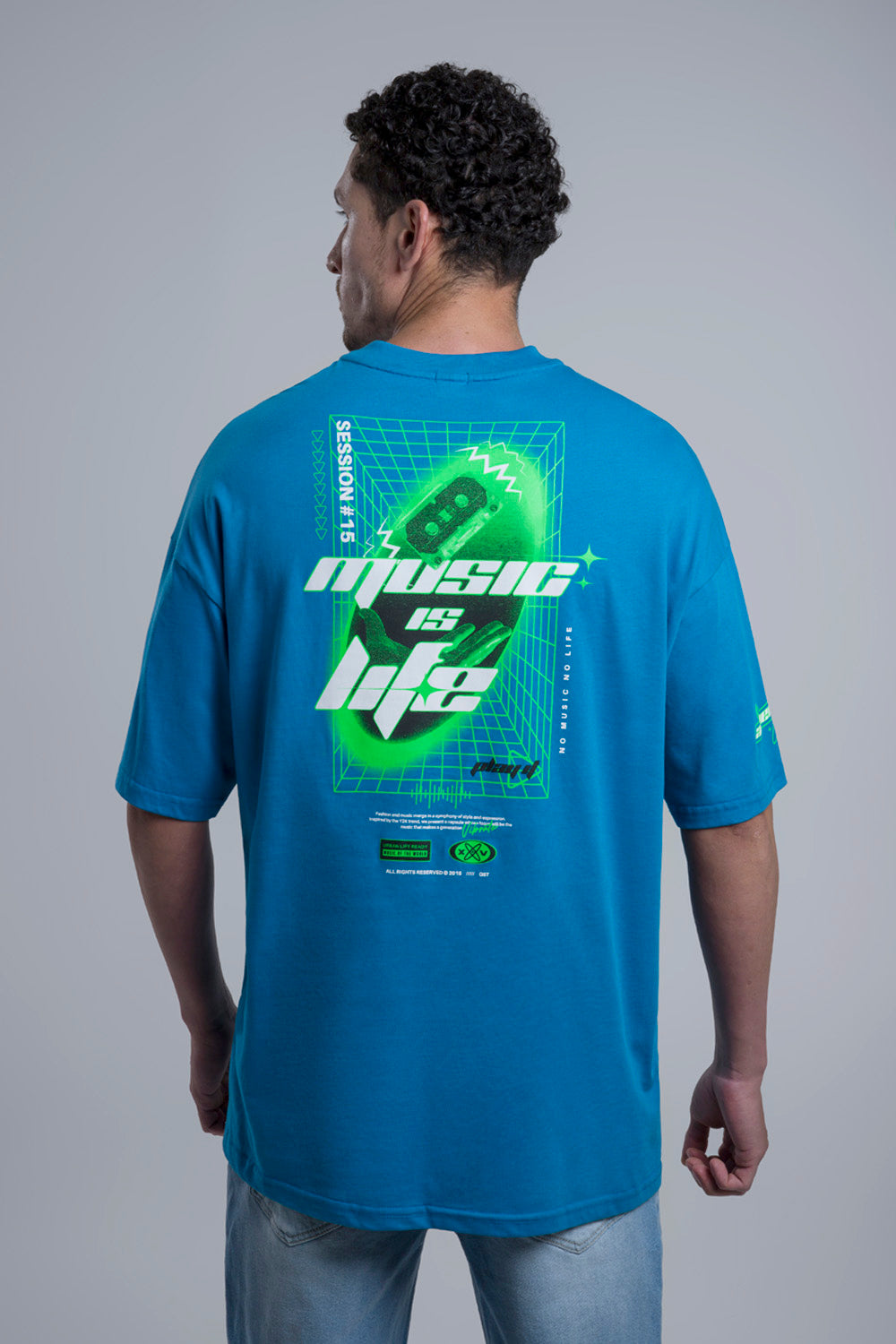 CAMISETA OVERSIZE COLOR AZUL MEDITERRANEO - QST