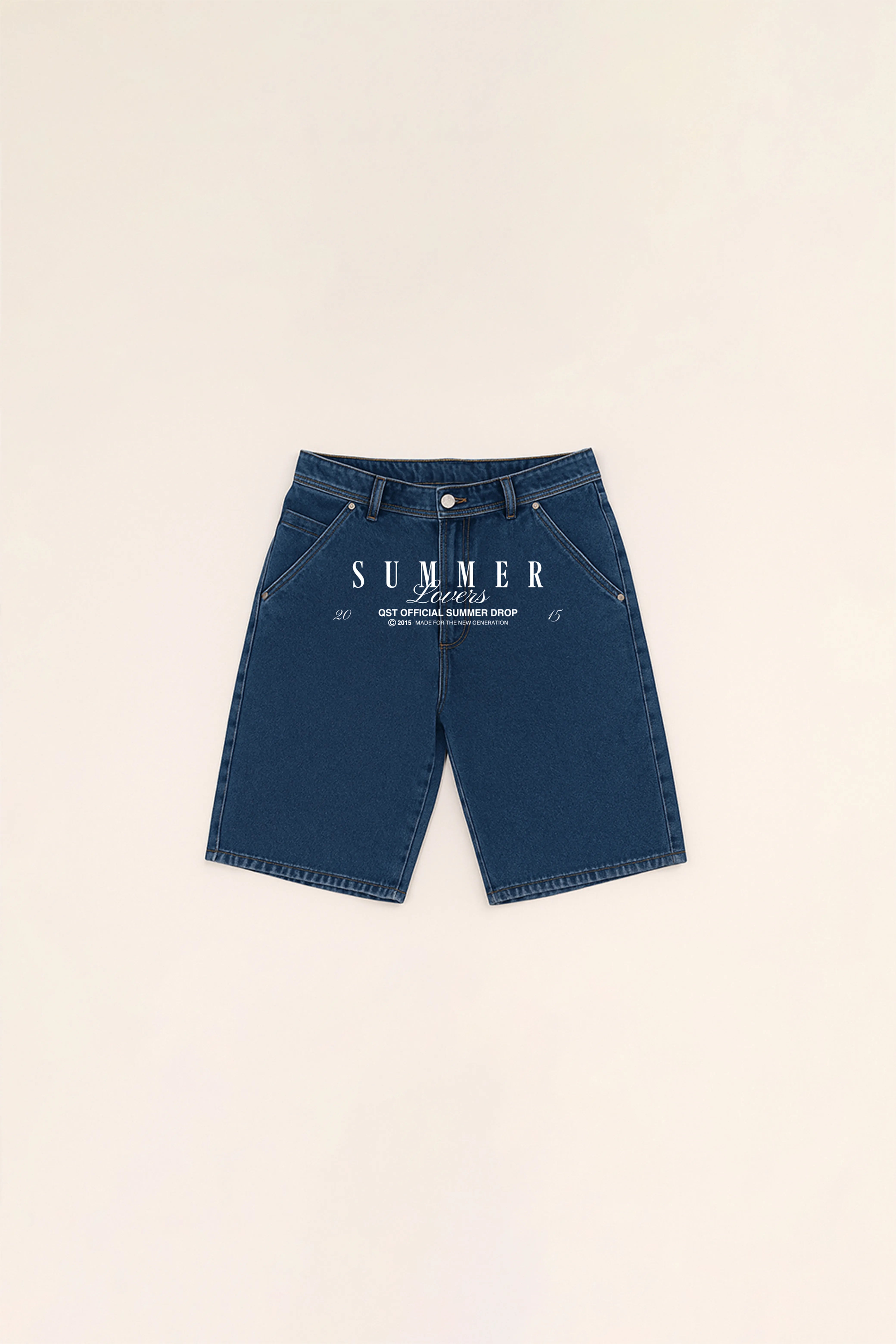 BERMUDA TIPO CHINO COLOR AZUL MEDIO OSCURO - QST