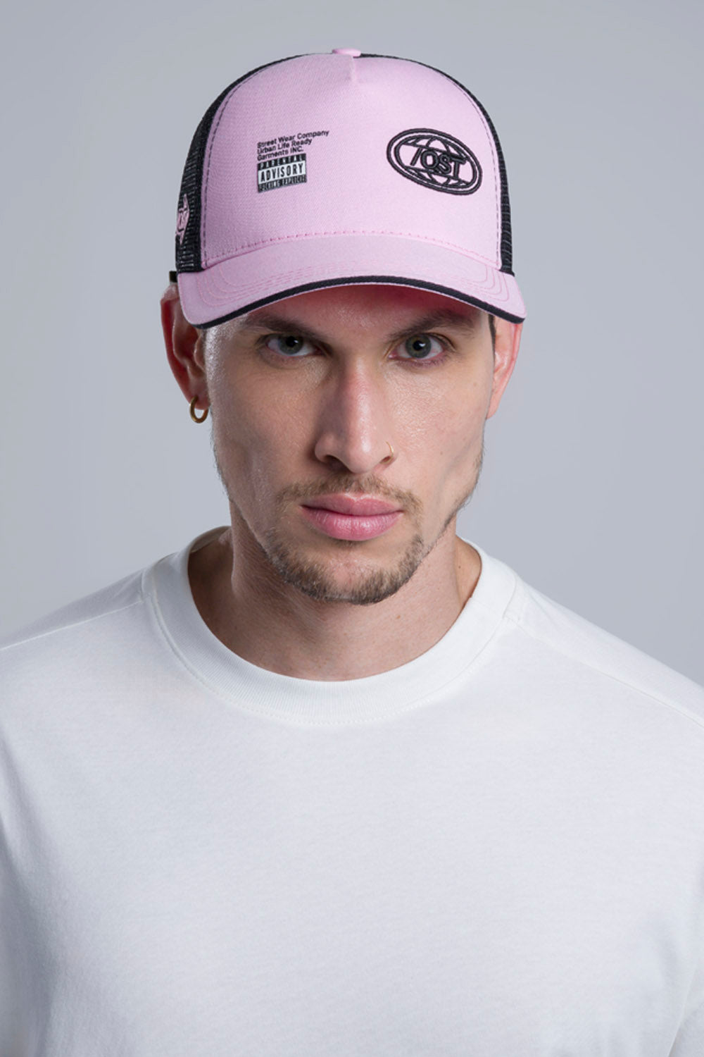 GORRA CAMIONERA COLOR PALO DE ROSA