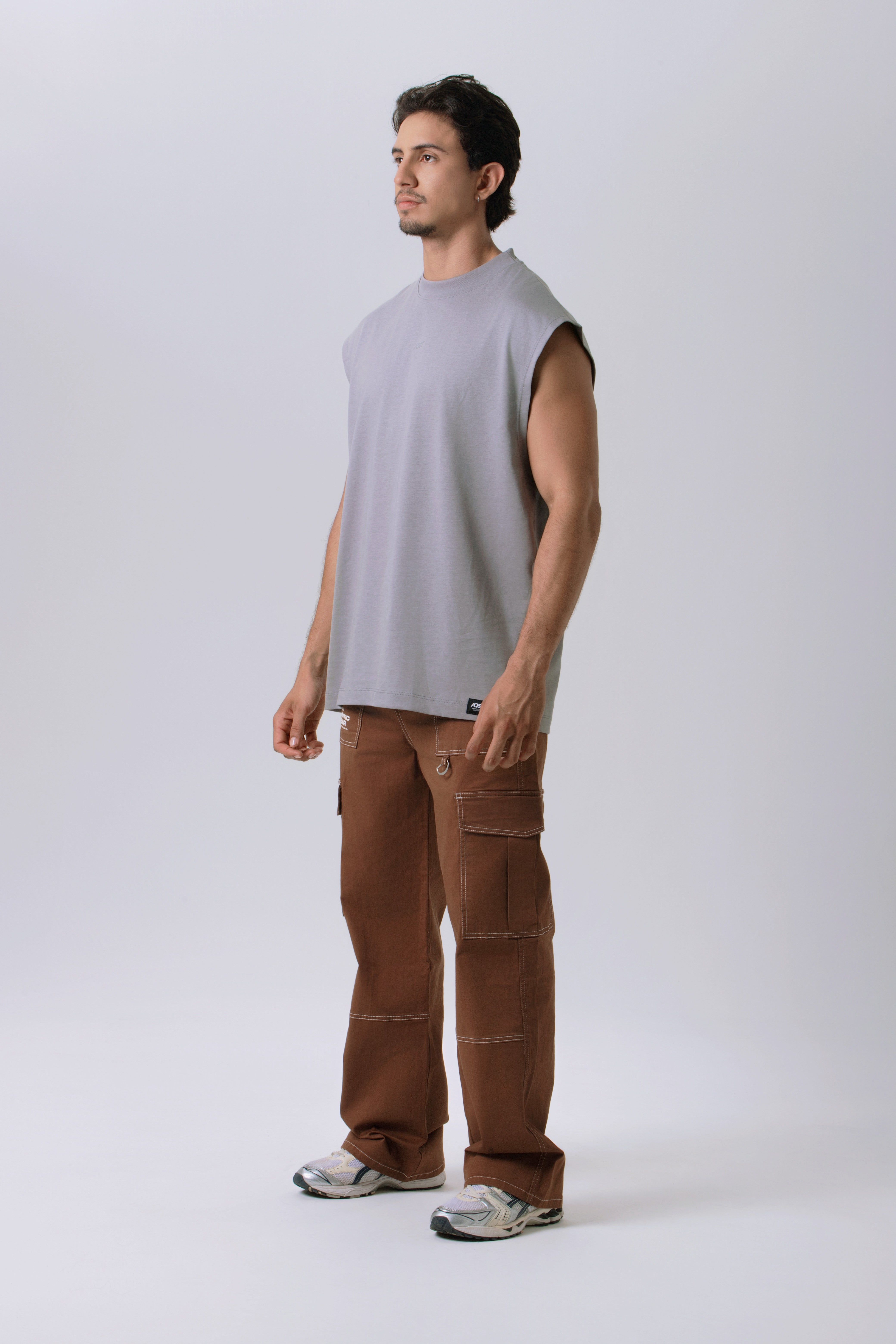 PANTALON CARGO COLOR CAFE