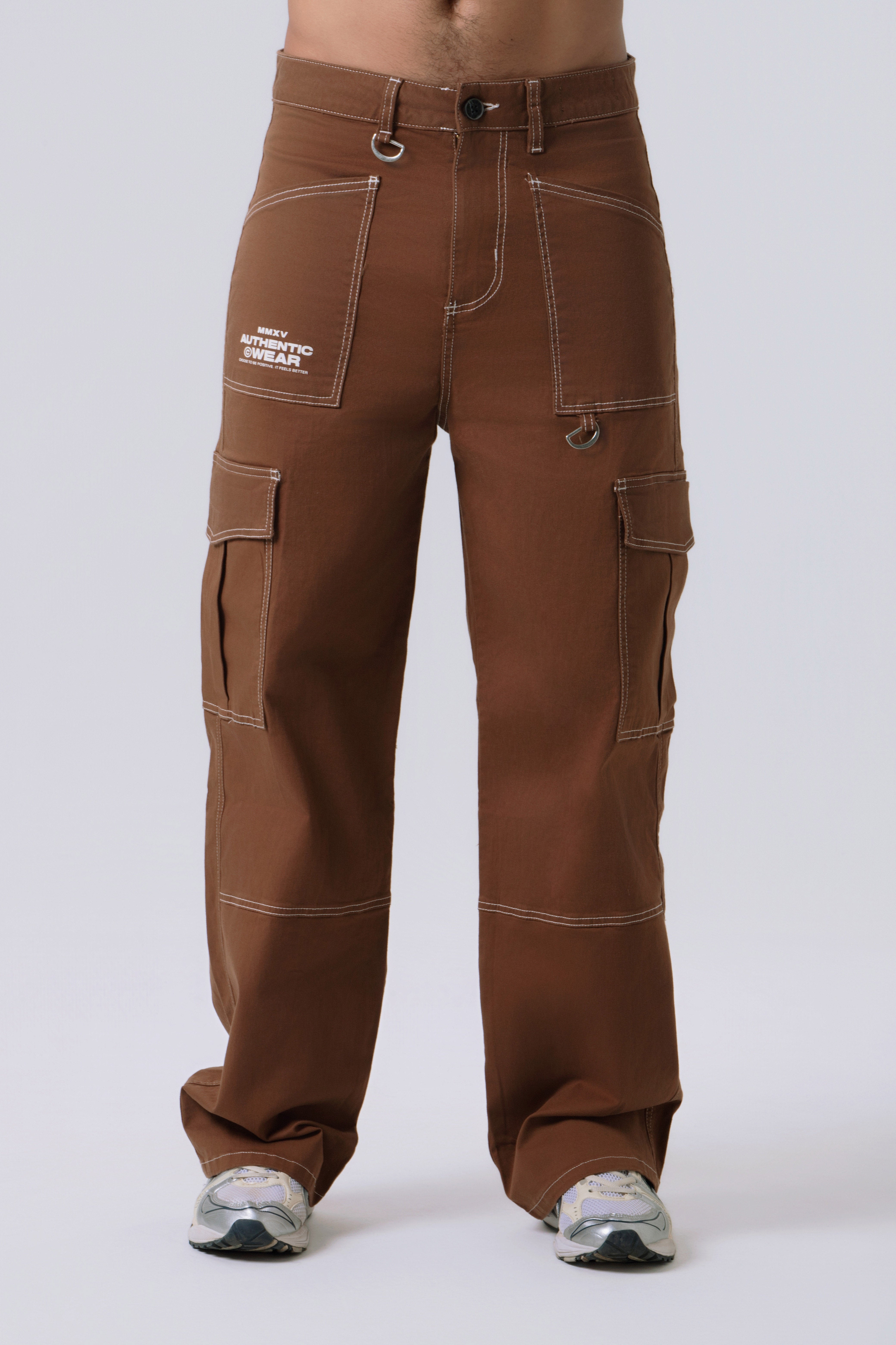 PANTALON CARGO COLOR CAFE