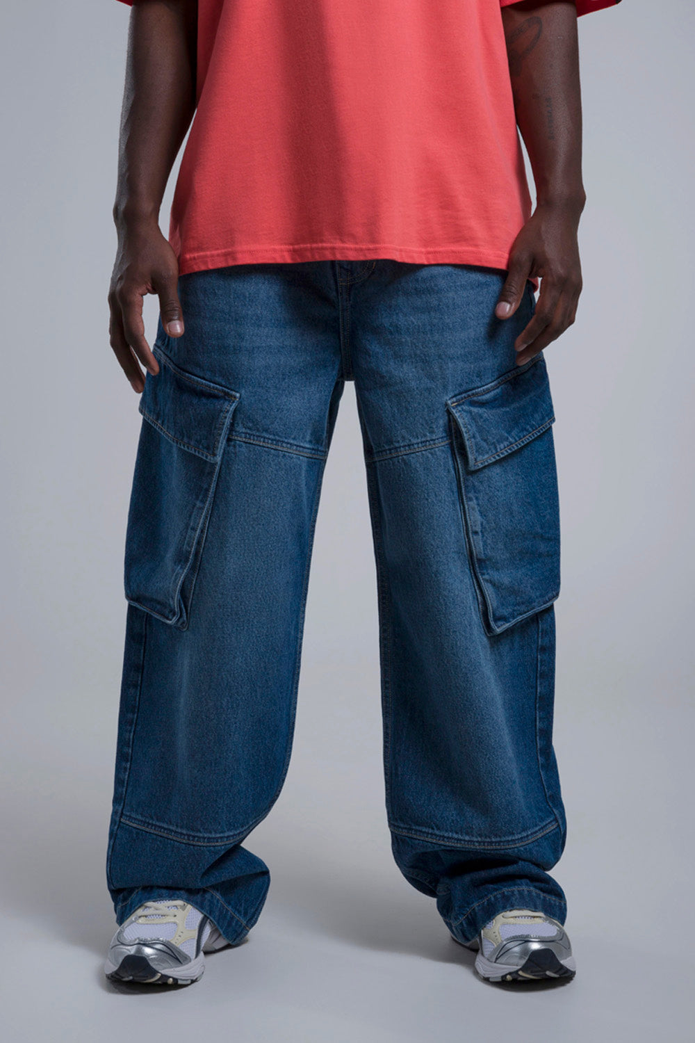 JEAN CARGO COLOR AZUL MEDIO - QST