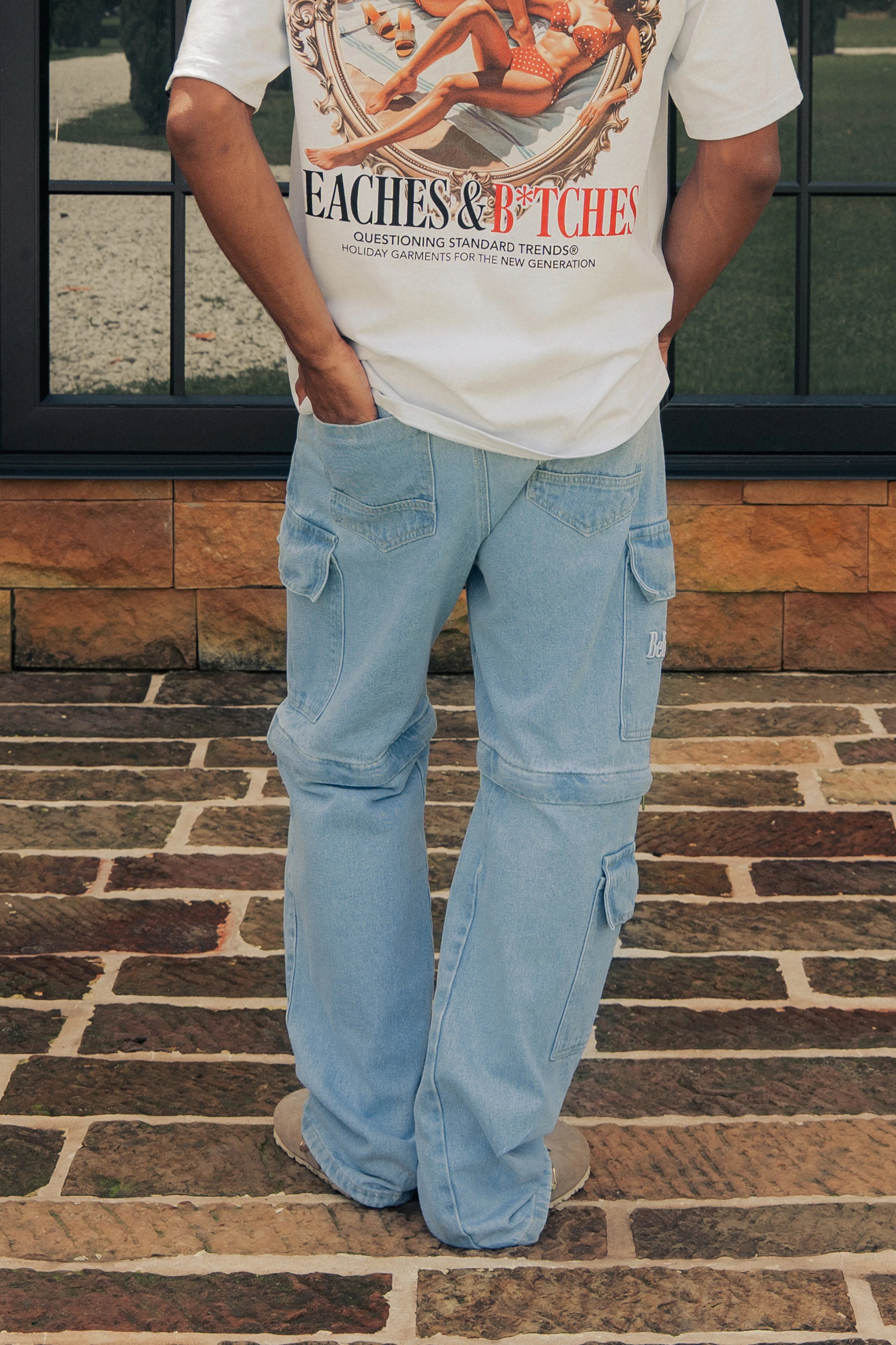 JEAN CARGO COLOR AZUL HIELO - QST