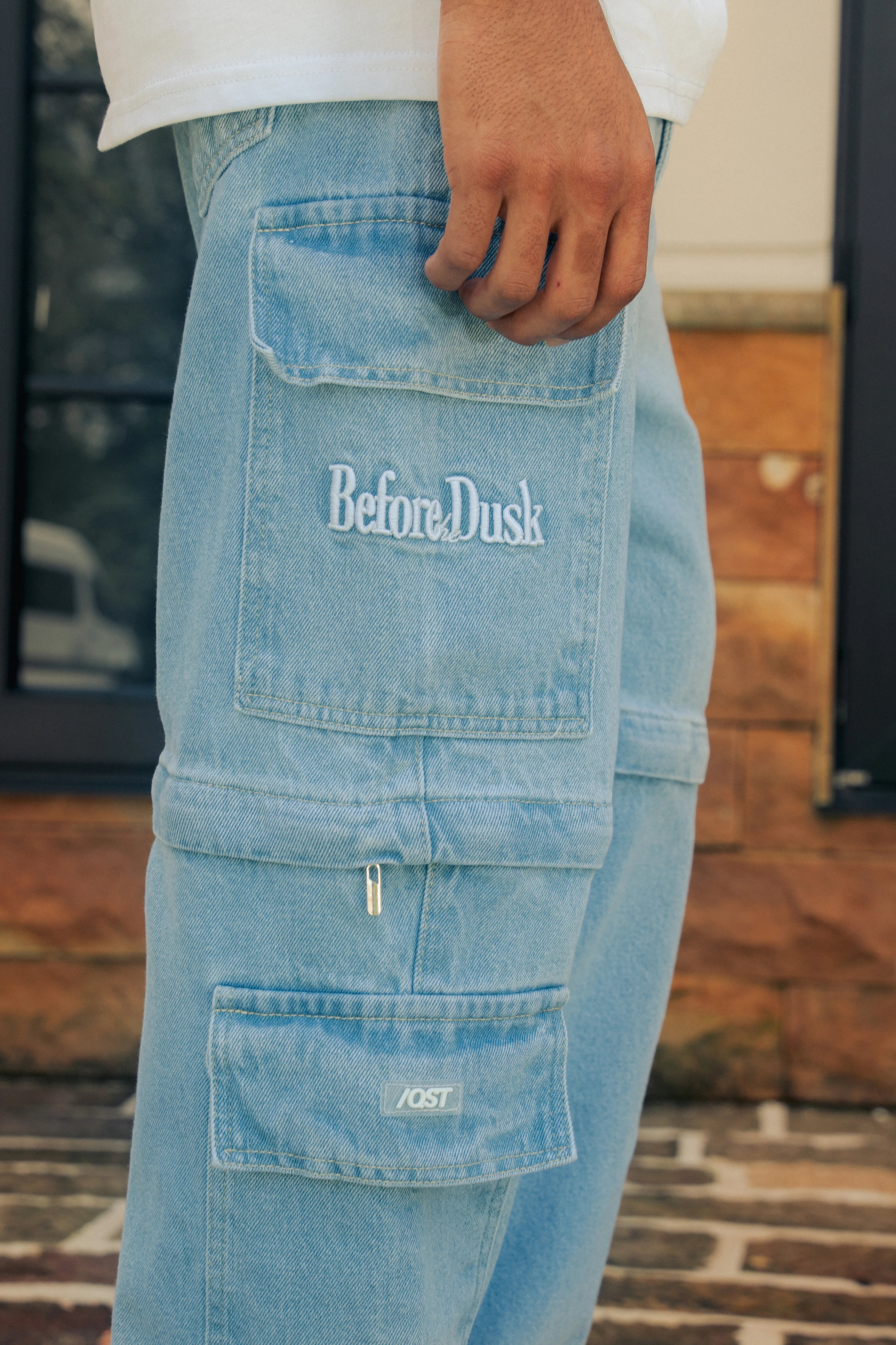 JEAN CARGO COLOR AZUL HIELO - QST