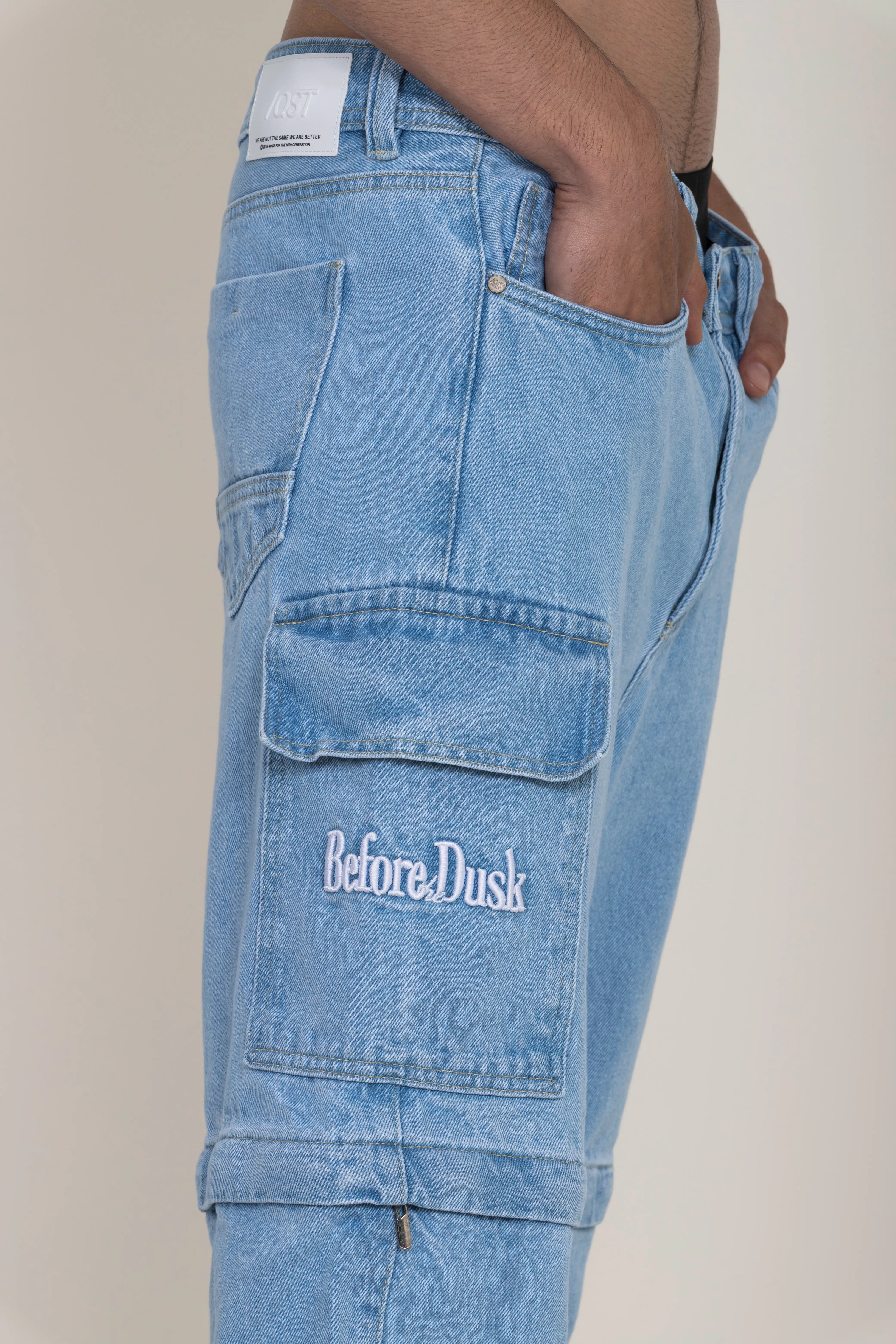 JEAN CARGO COLOR AZUL HIELO - QST