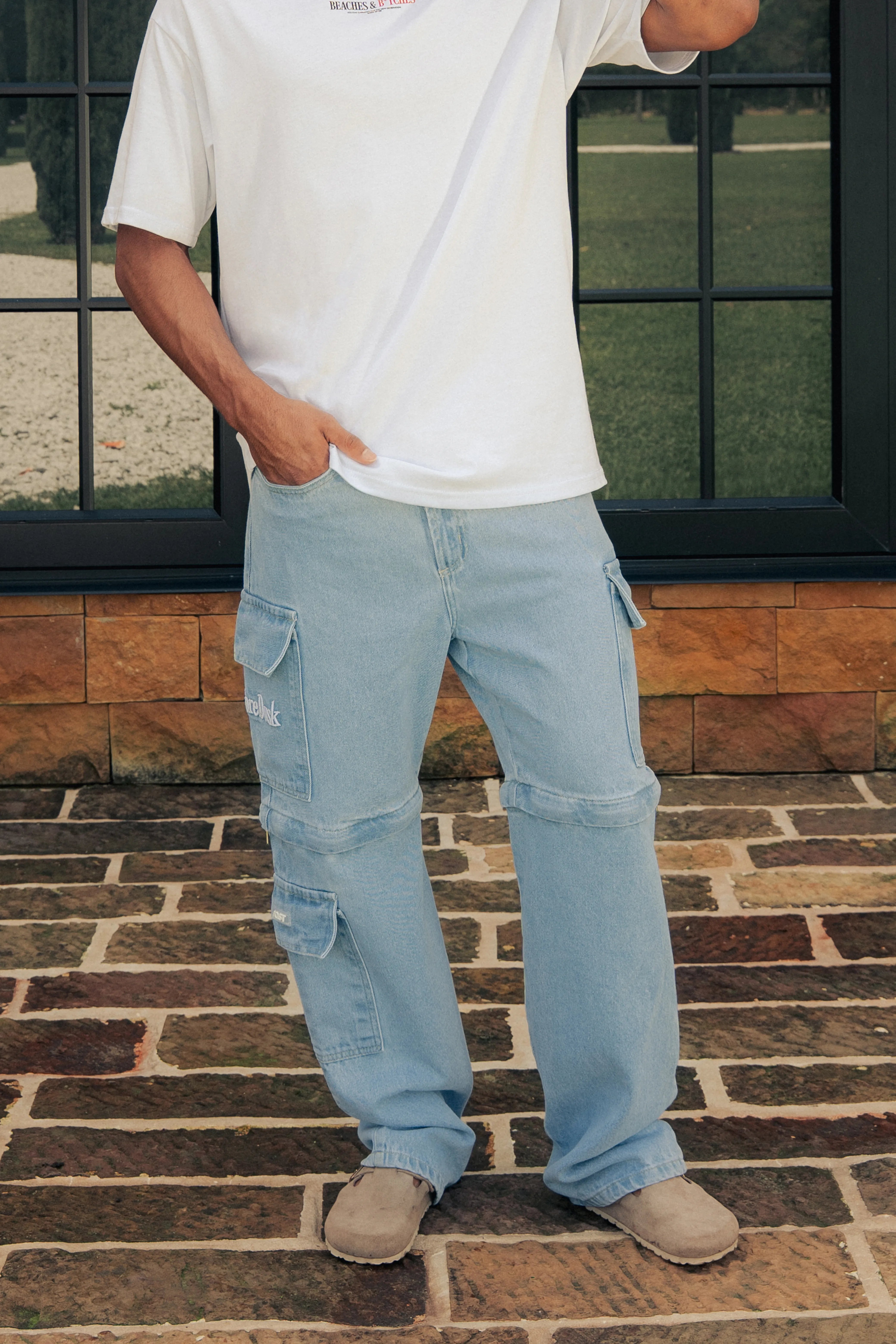 JEAN CARGO COLOR AZUL HIELO - QST