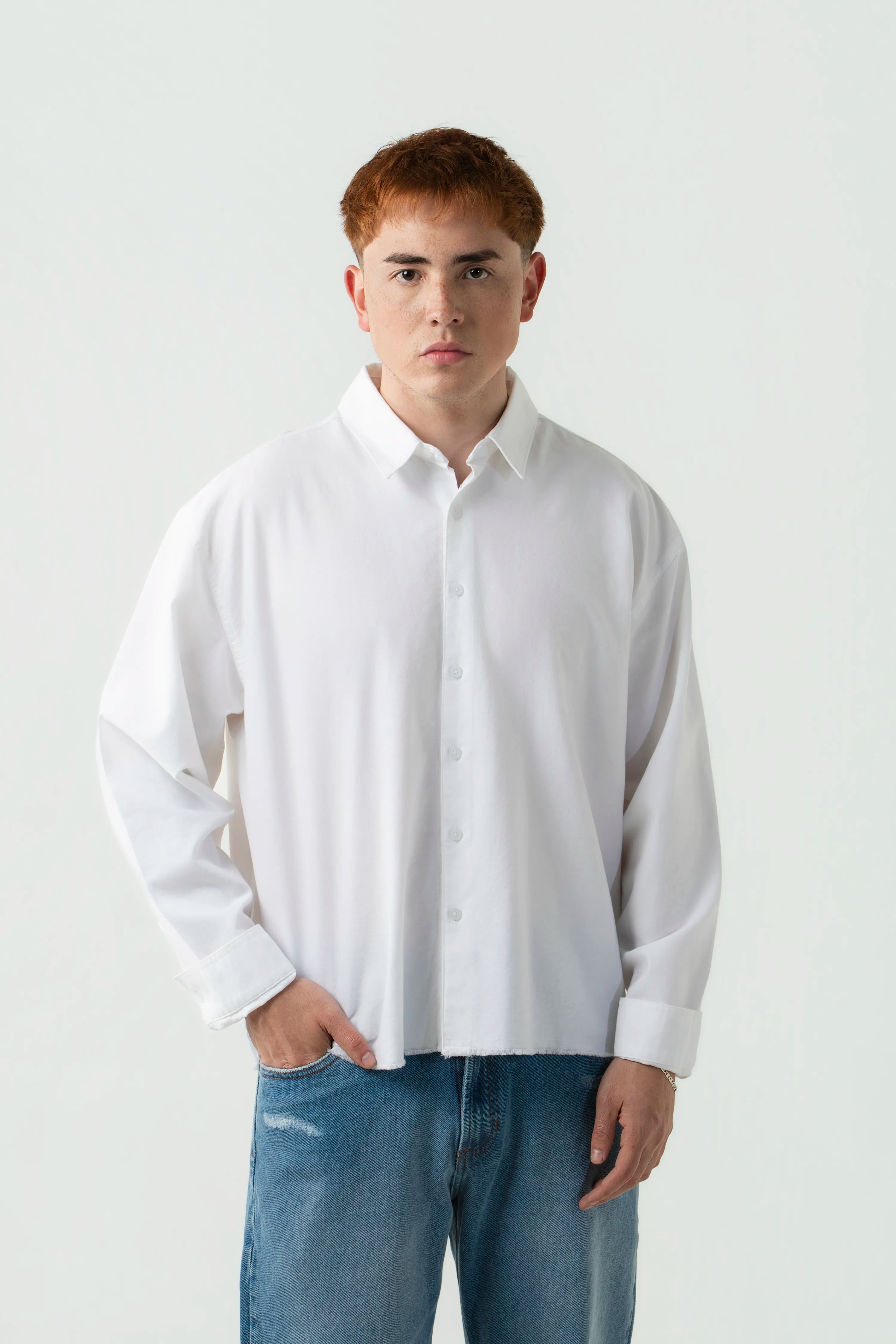 CAMISA MANGA LARGA COLOR BLANCO BLANCO
