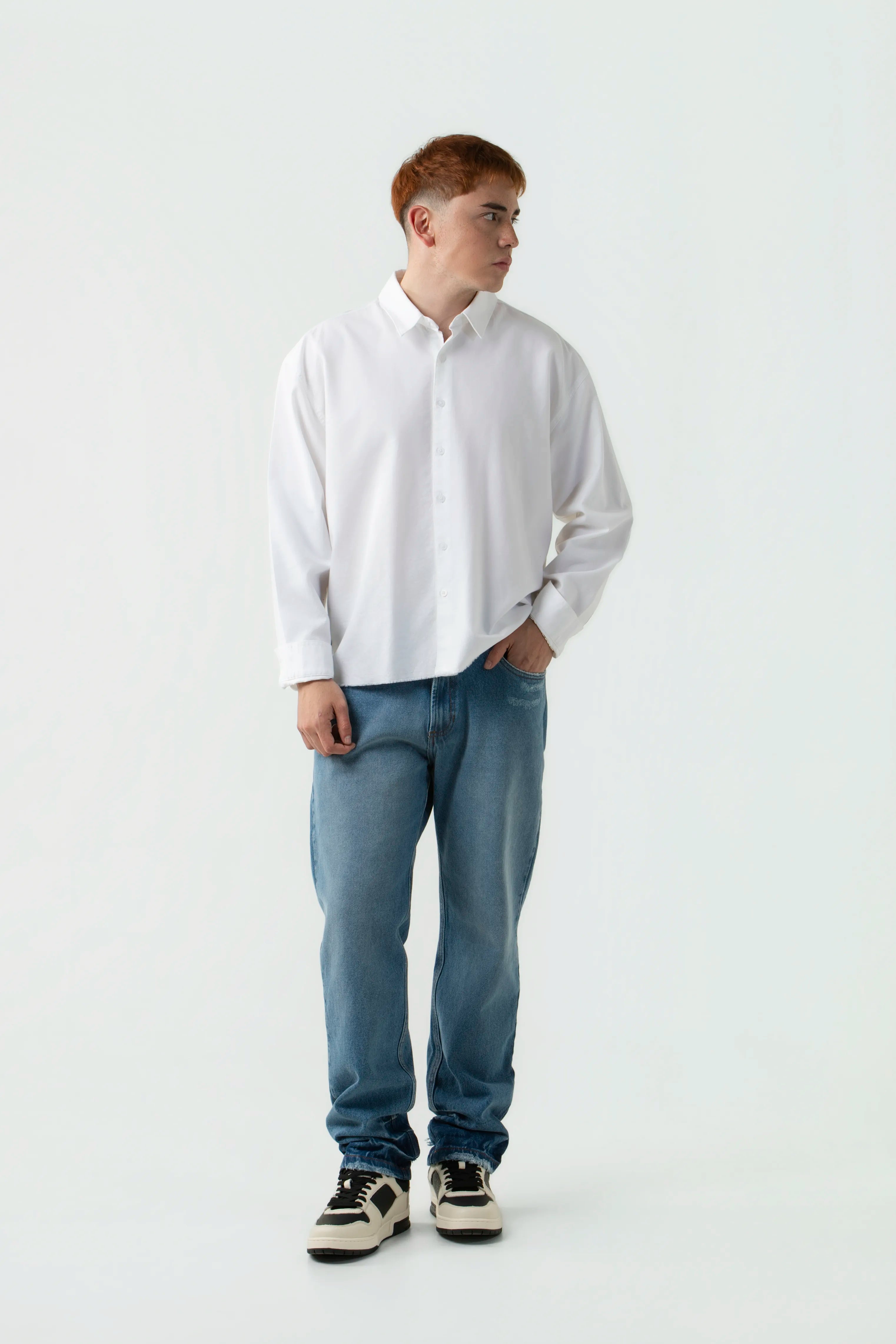 CAMISA MANGA LARGA COLOR BLANCO BLANCO