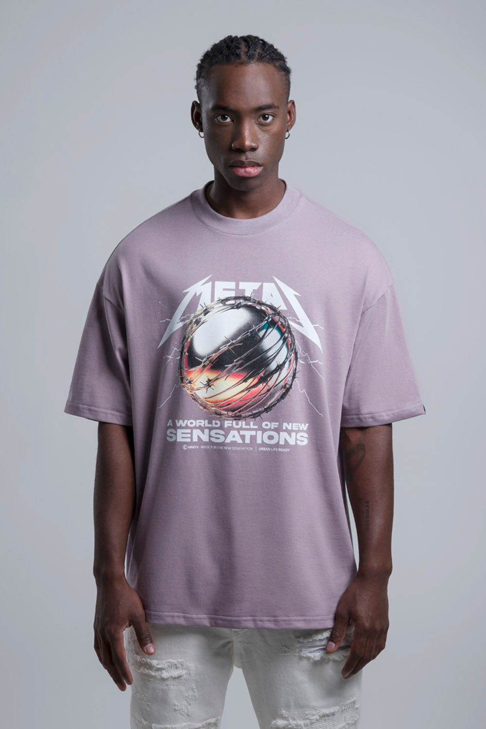 CAMISETA MANGA CORTA COLOR MAUVE