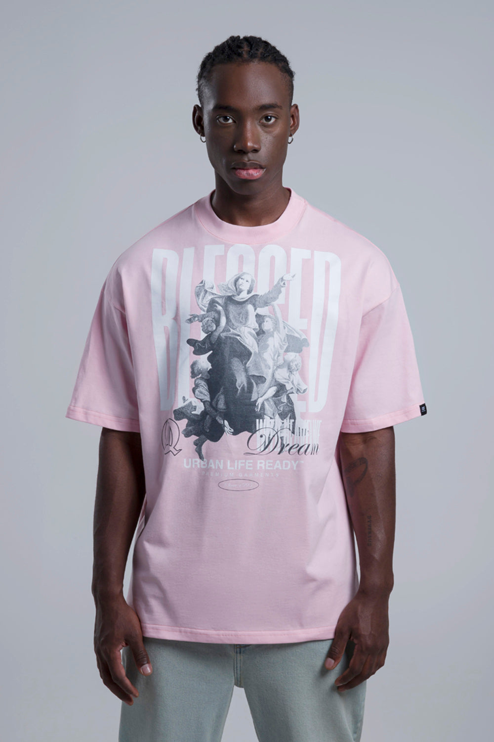 CAMISETA MANGA CORTA COLOR ROSADO CLARO