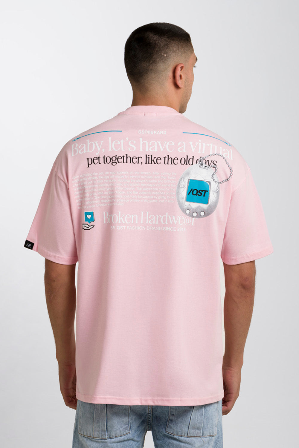 CAMISETA MANGA CORTA COLOR ROSADO CLARO - QST