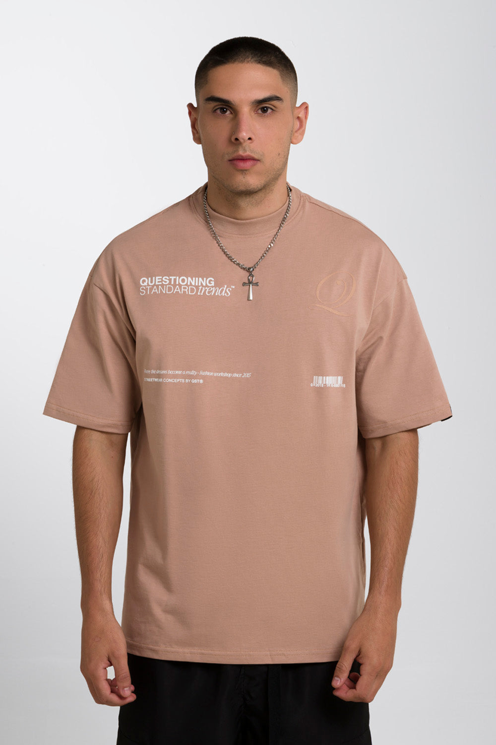 CAMISETA MANGA CORTA COLOR WARM TAUPE - QST