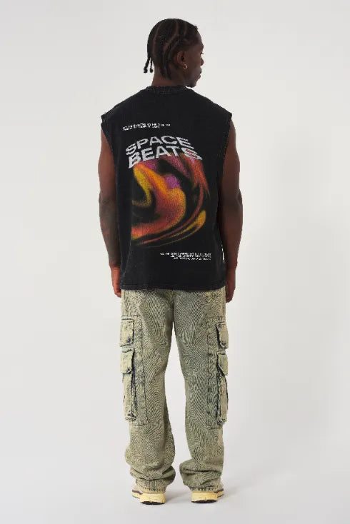 CAMISETA MANGA SISA COLOR NEGRO