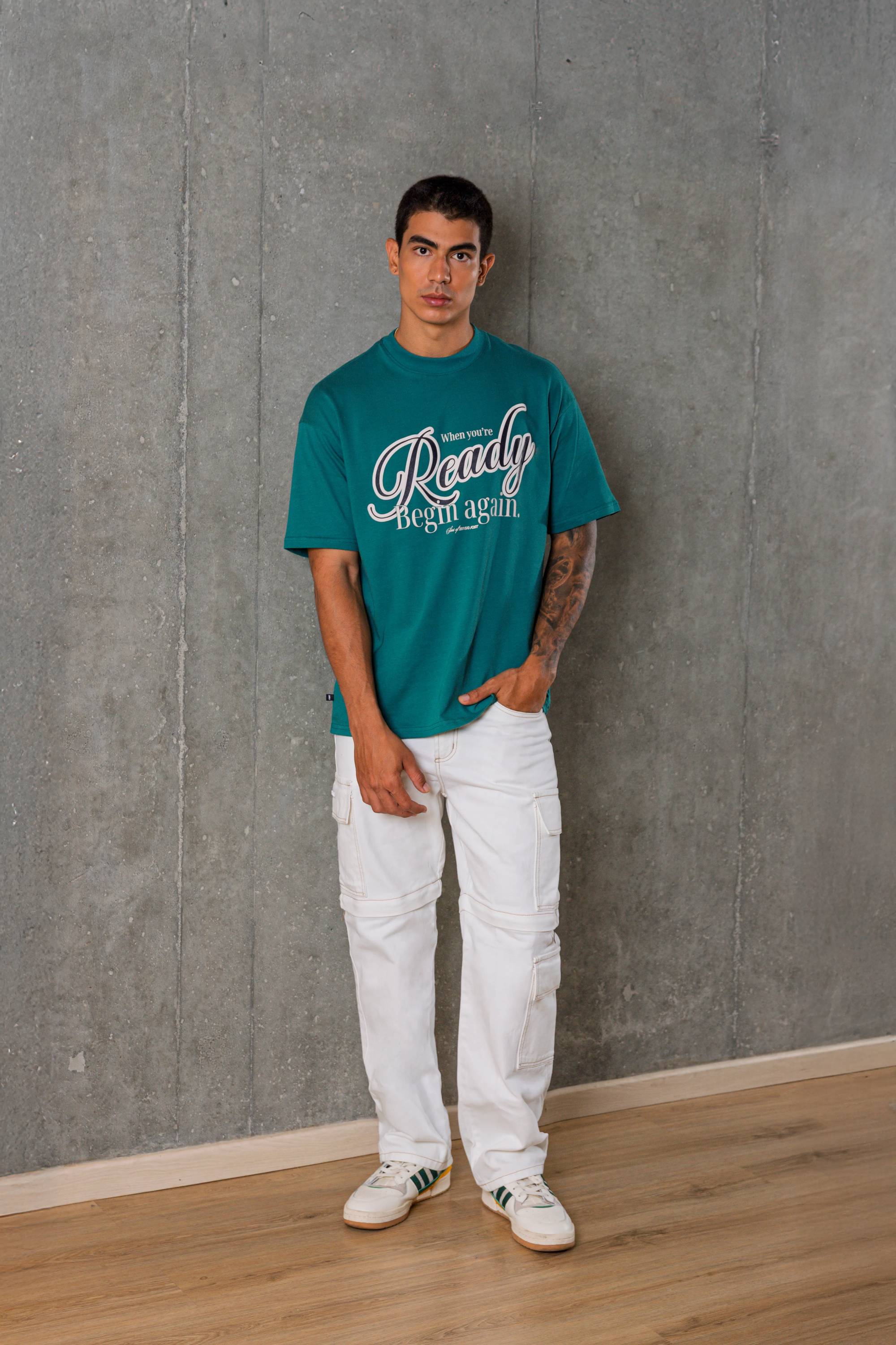 CAMISETA OVERSIZE VERDE TENIS READY START