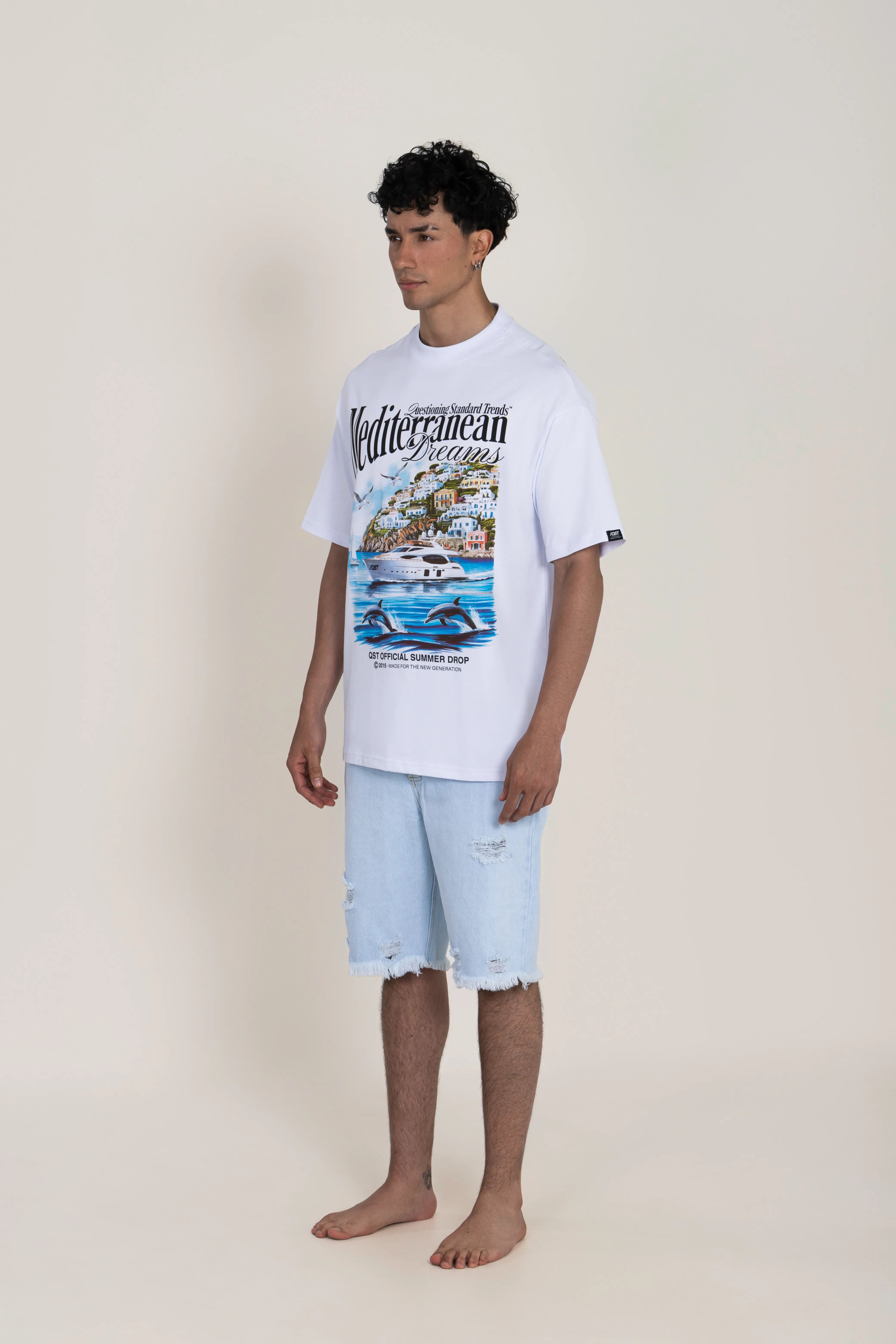 CAMISETA MANGA CORTA COLOR BLANCO OPTICO - QST