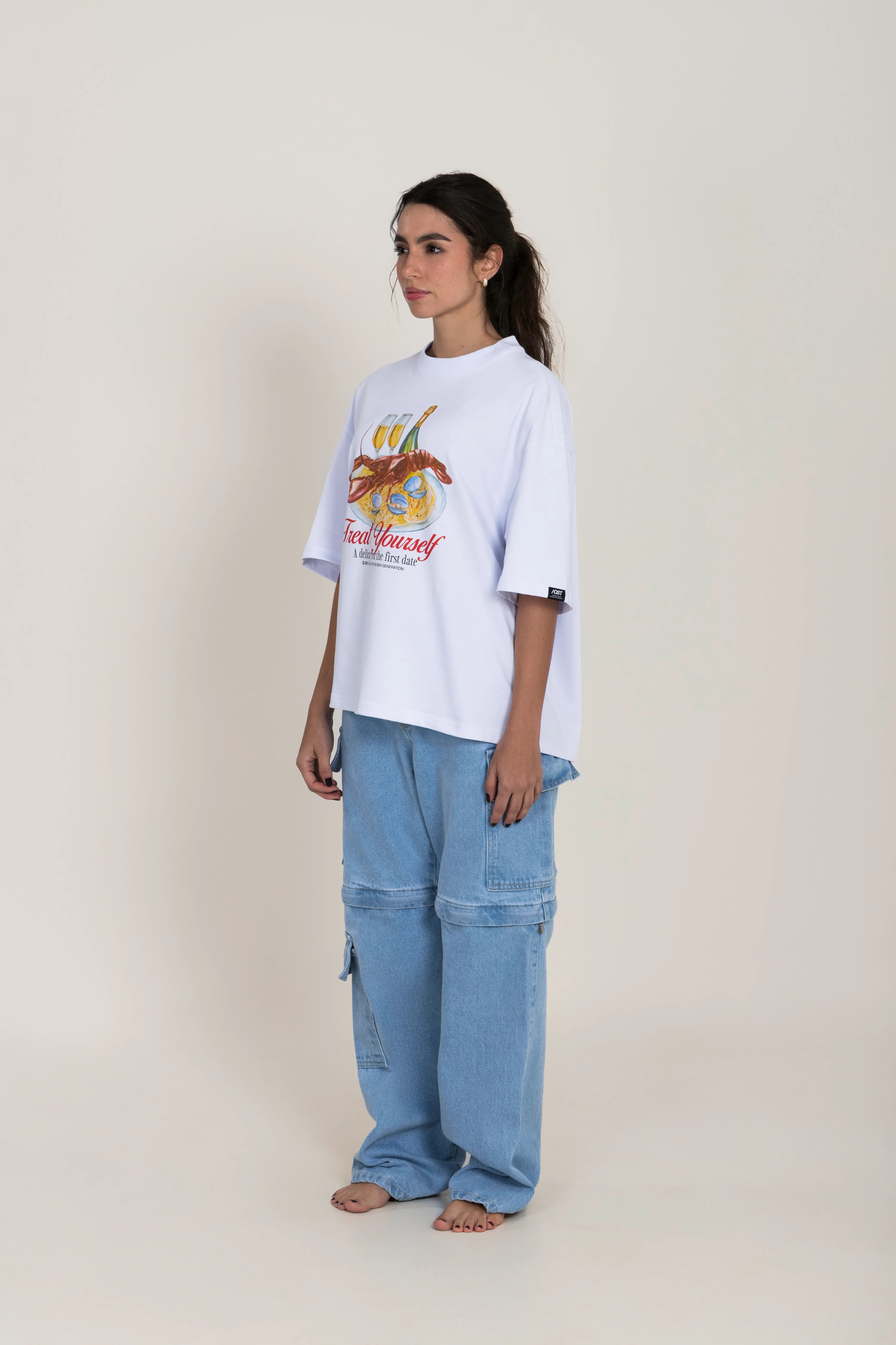 CAMISETA MANGA CORTA COLOR BLANCO OPTICO - QST