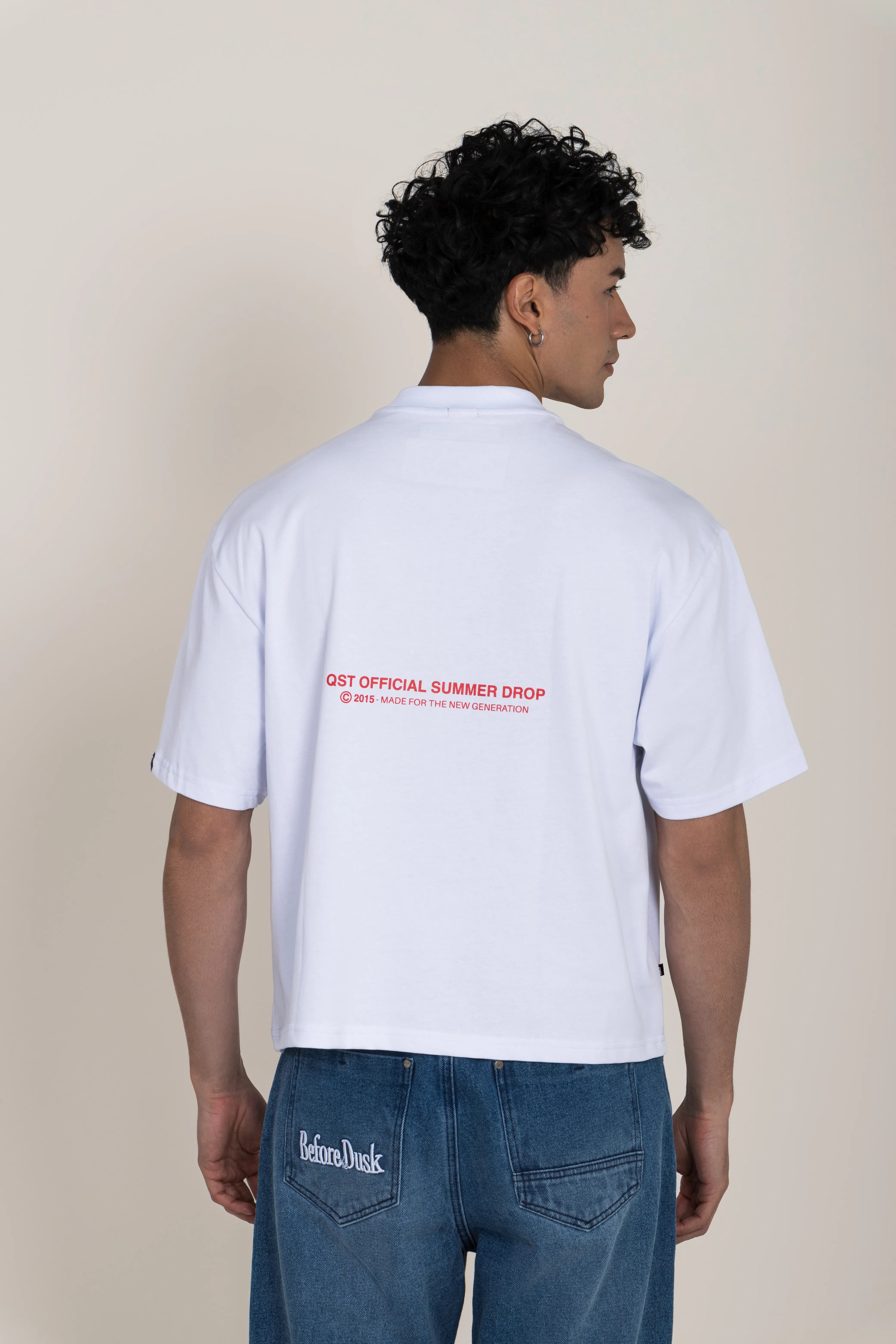 CAMISETA MANGA CORTA COLOR BLANCO OPTICO - QST