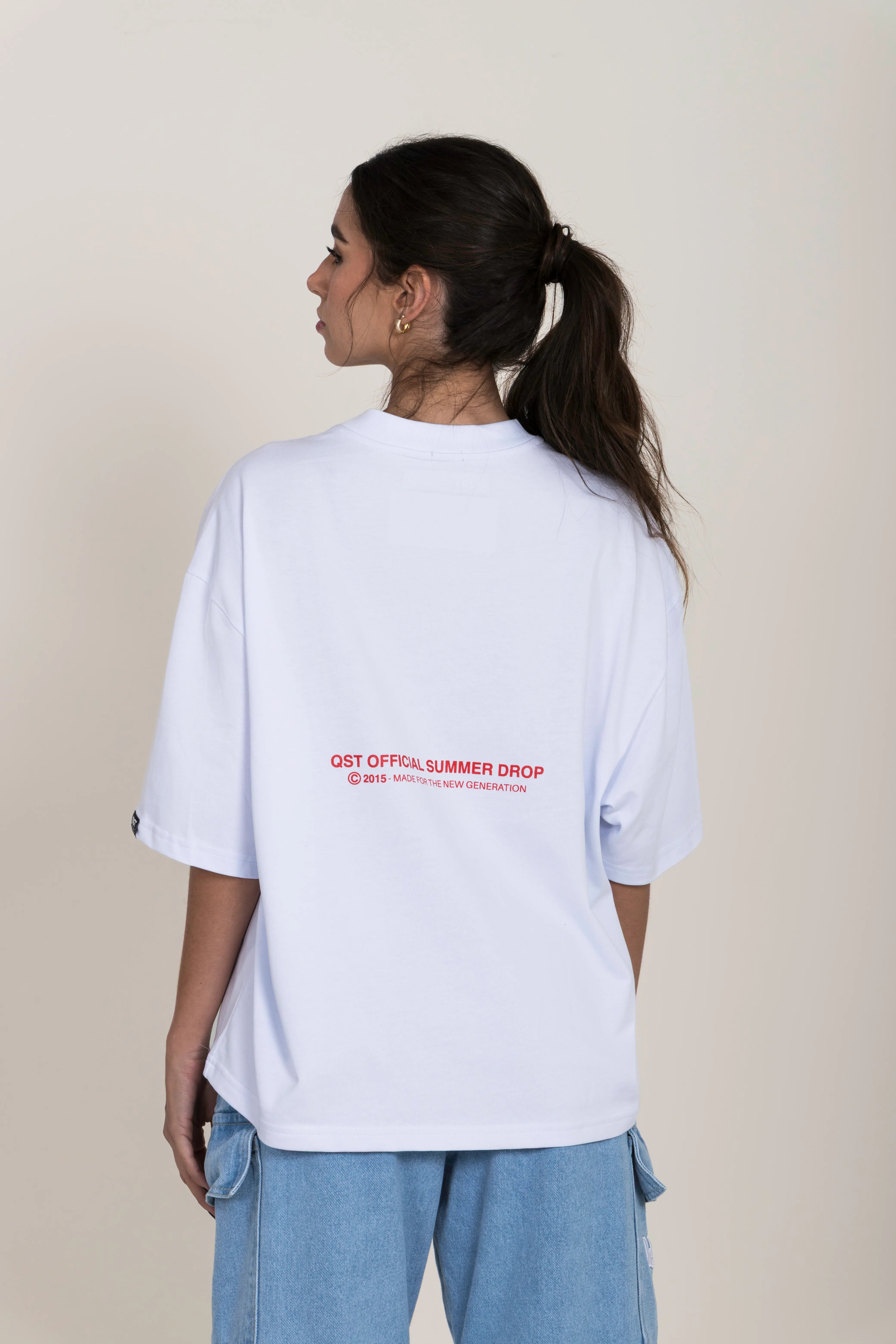 CAMISETA MANGA CORTA COLOR BLANCO OPTICO - QST