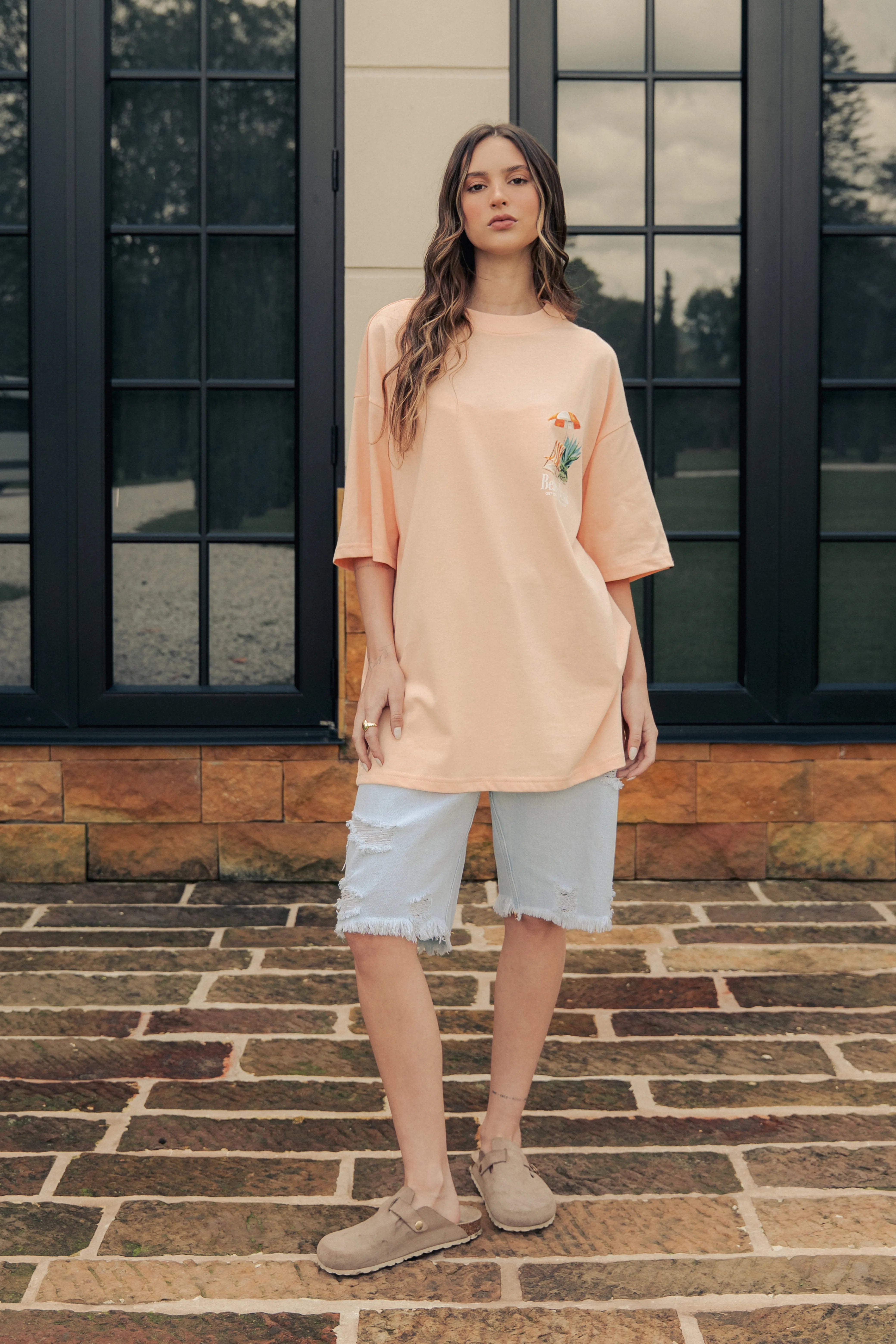 CAMISETA MANGA CORTA COLOR PEACH PARFAIT - QST