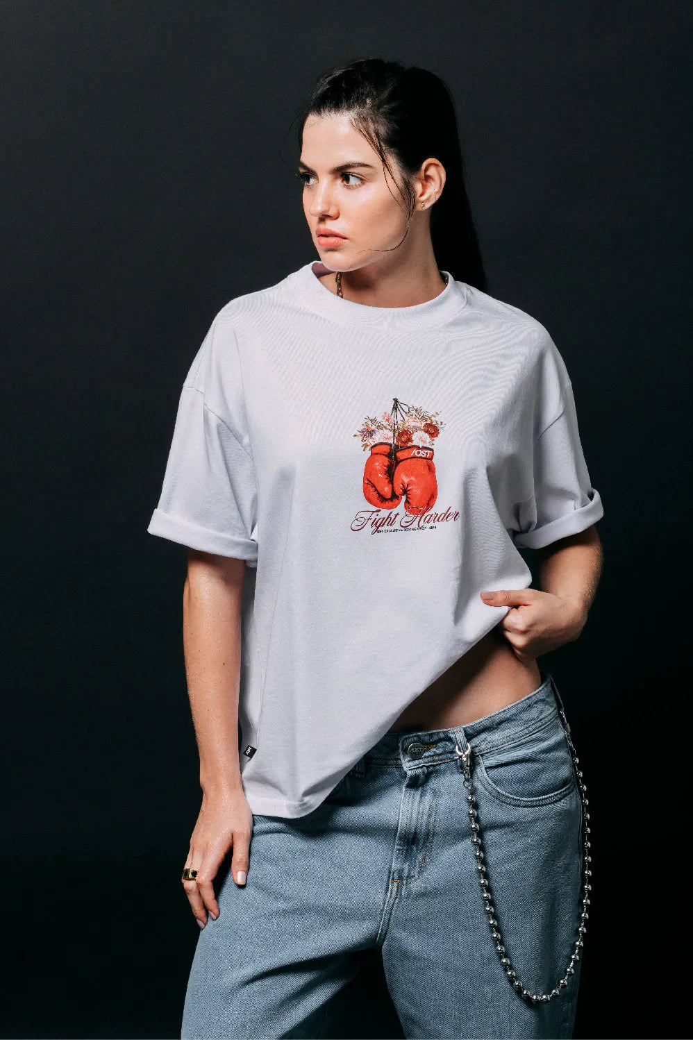 CAMISETA MANGA CORTA COLOR BLANCO OPTICO - QST