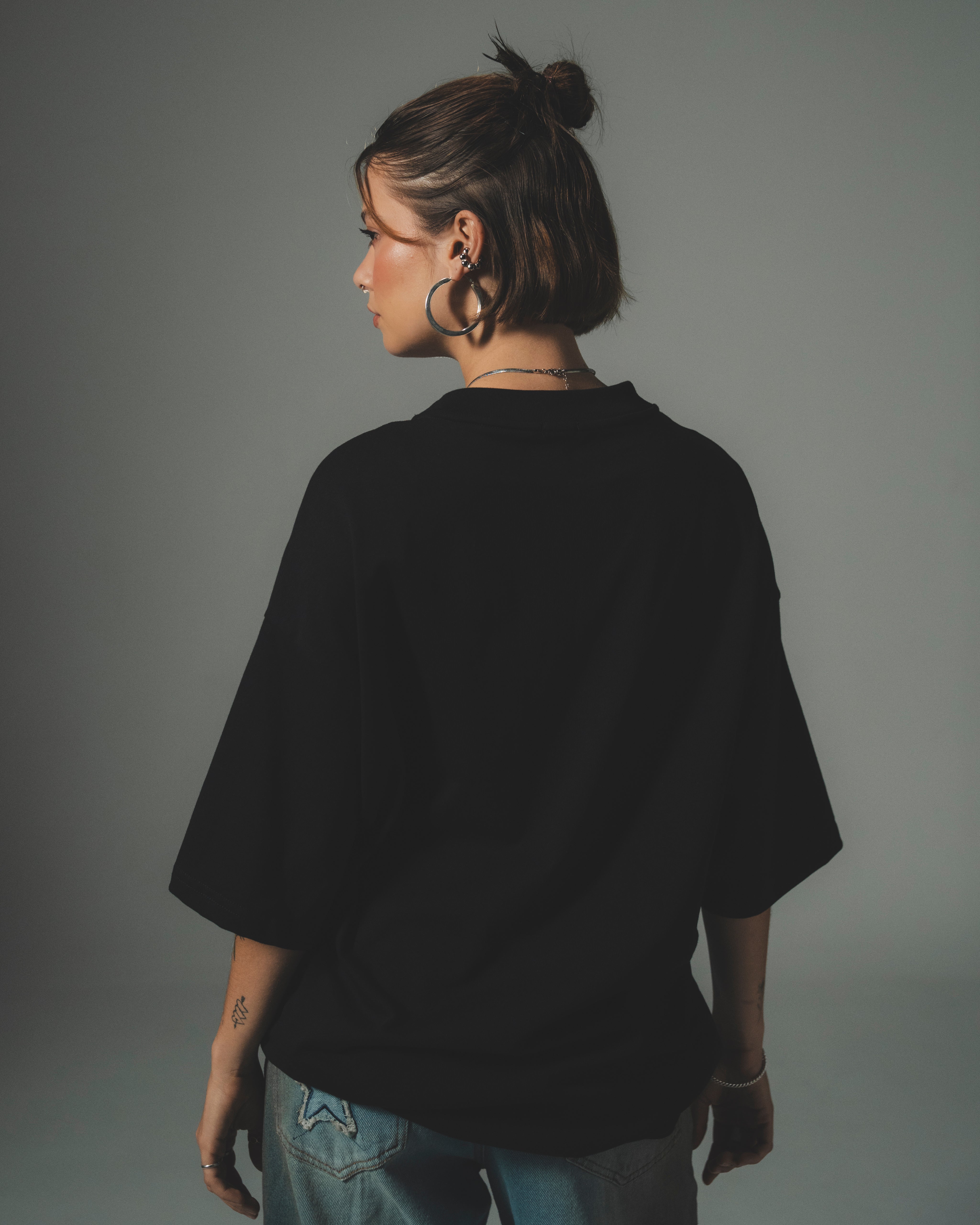 CAMISETA MANGA CORTA COLOR NEGRO