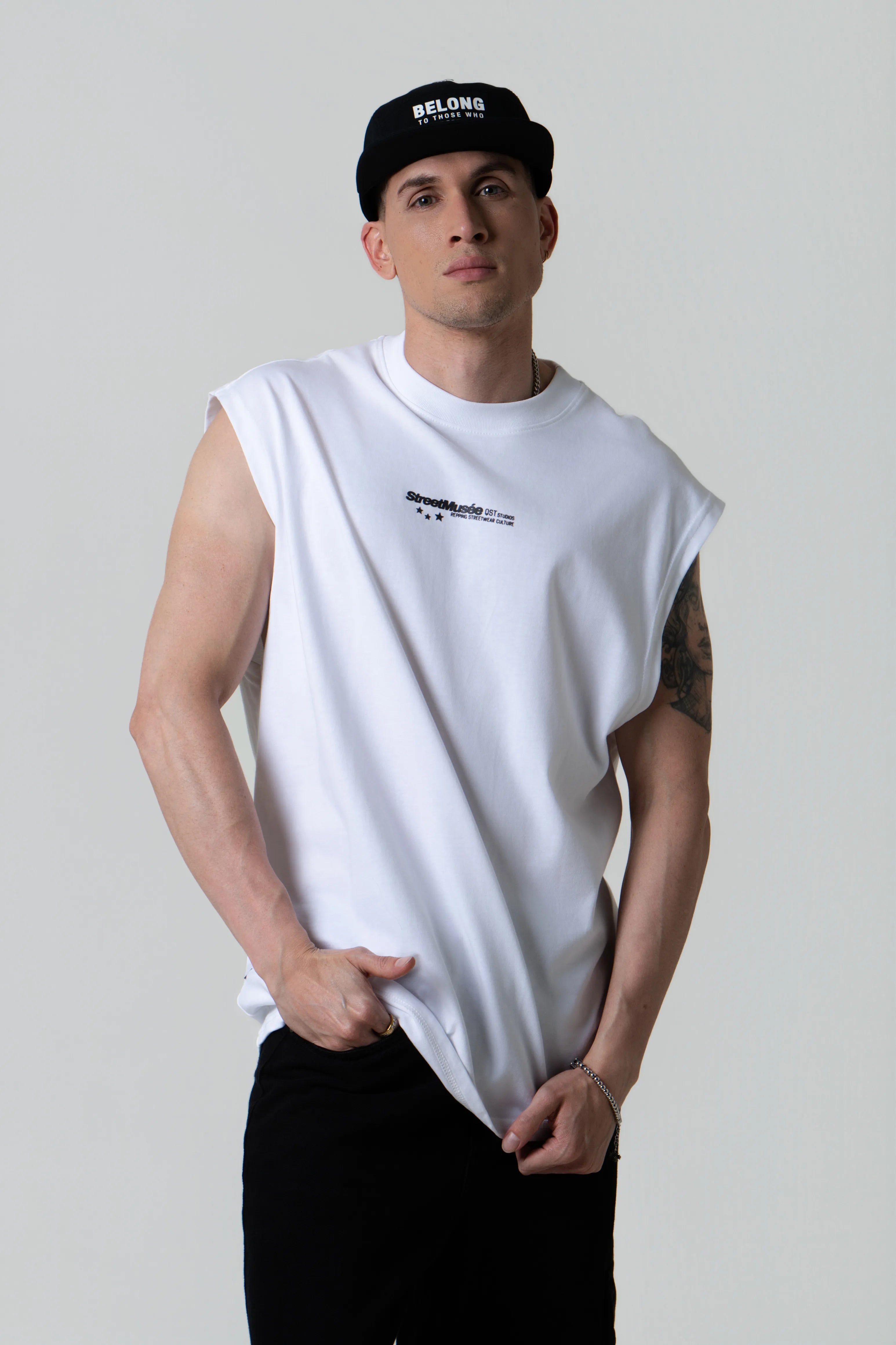 CAMISETA MANGA SISA COLOR BLANCO OPTICO