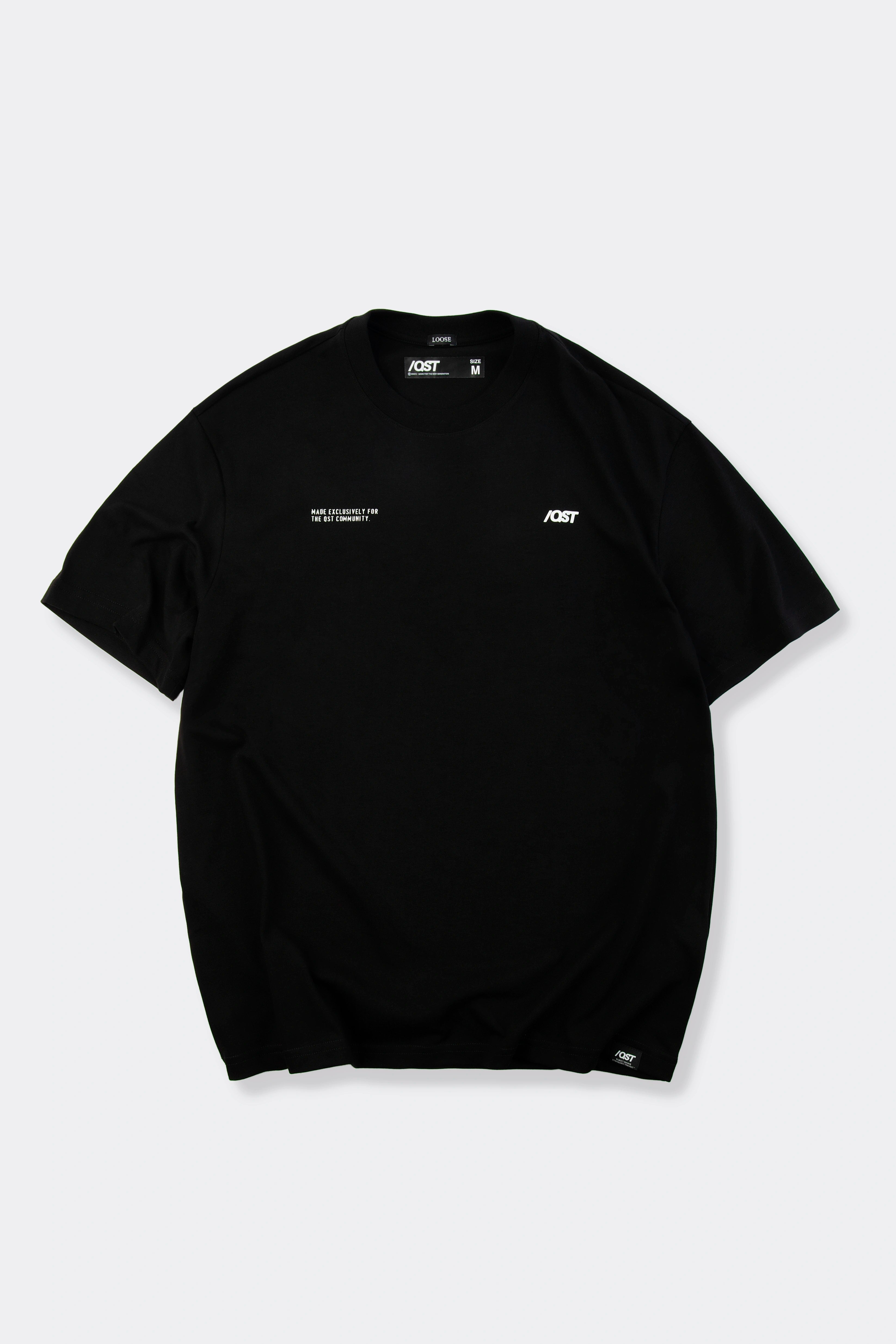 CAMISETA MANGA CORTA COLOR NEGRO - BLANCO