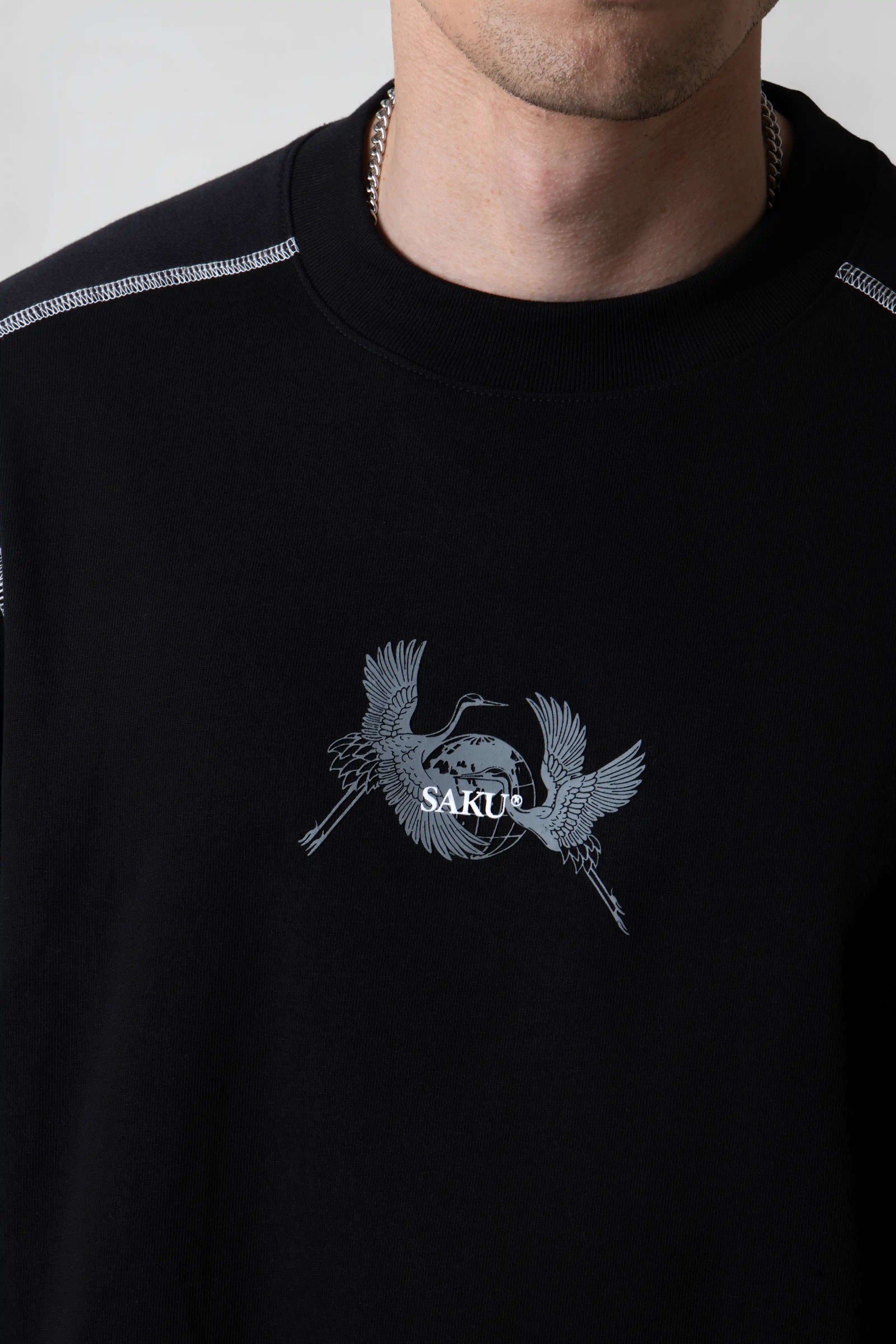 CAMISETA MANGA CORTA COLOR NEGRO