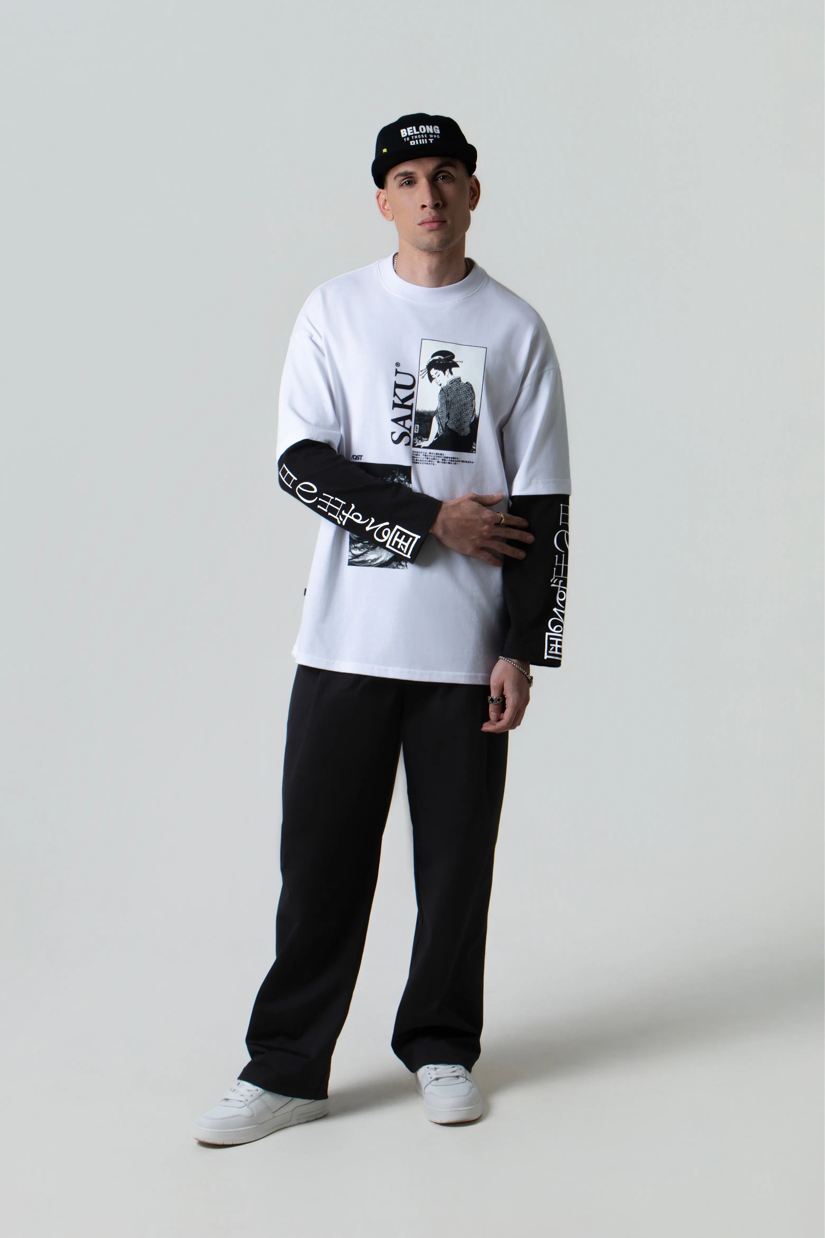 CAMISETA MANGA LARGA COLOR BLANCO BLANCO