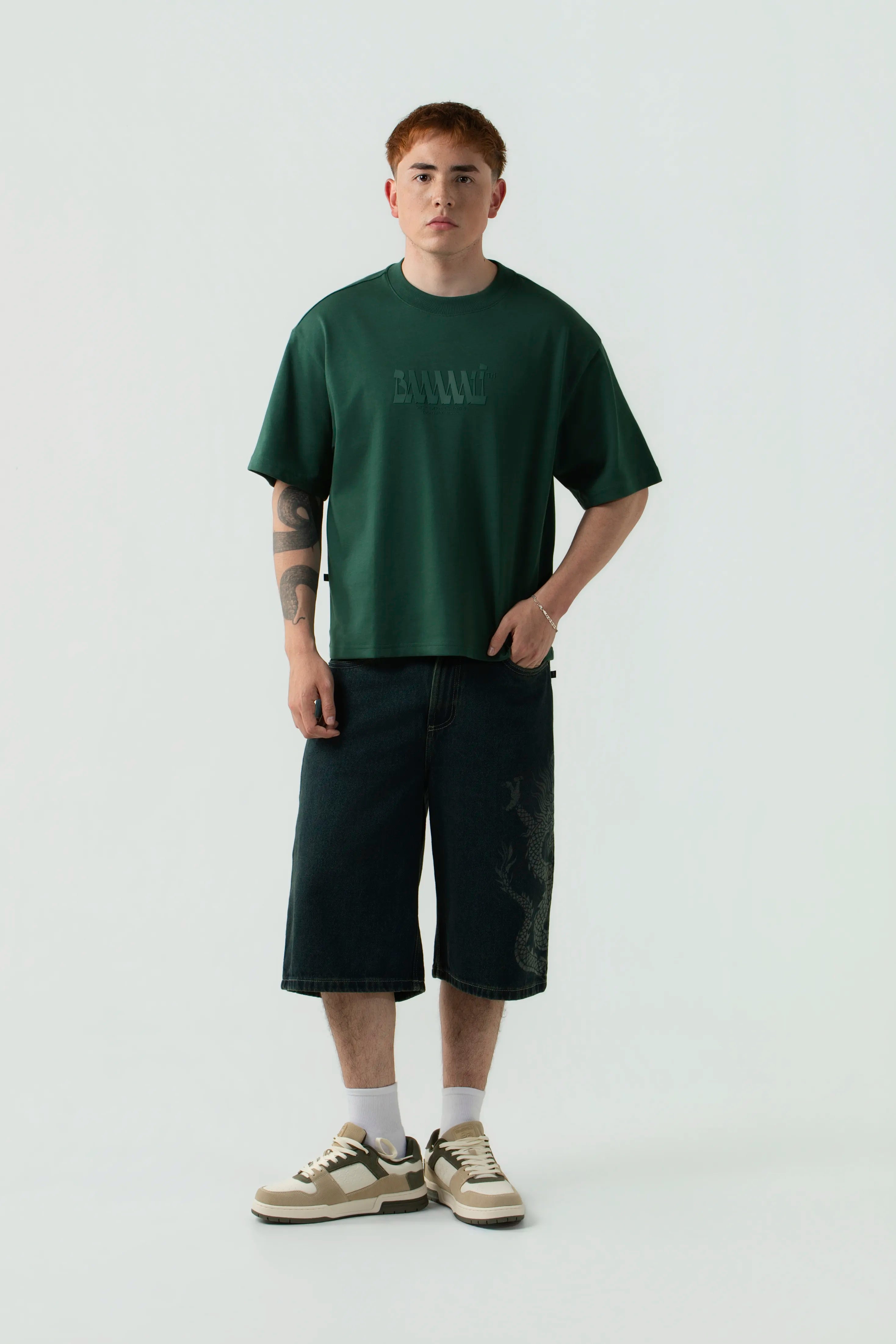 CAMISETA MANGA CORTA COLOR VERDE MONTAÑA