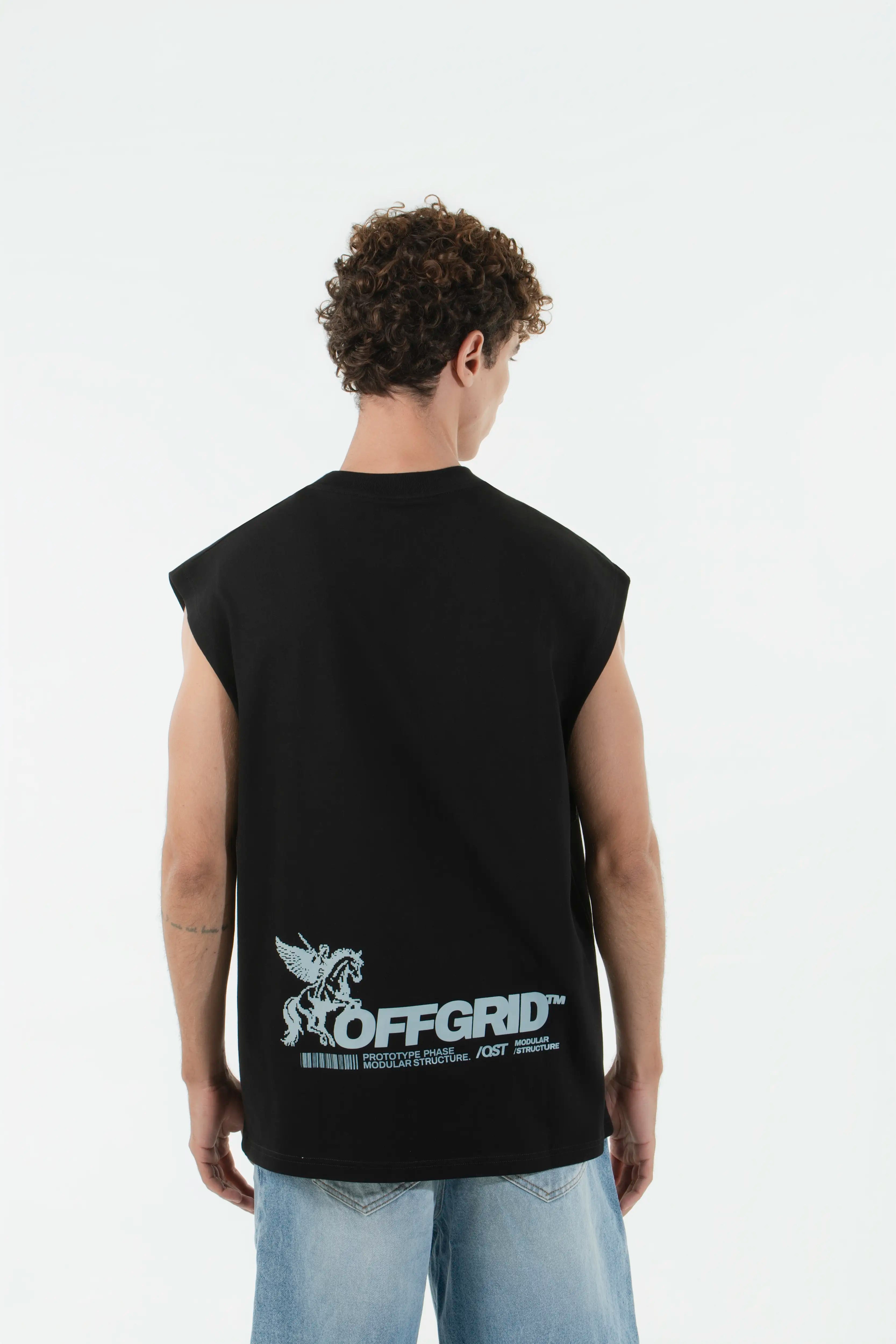 CAMISETA MANGA SISA COLOR NEGRO