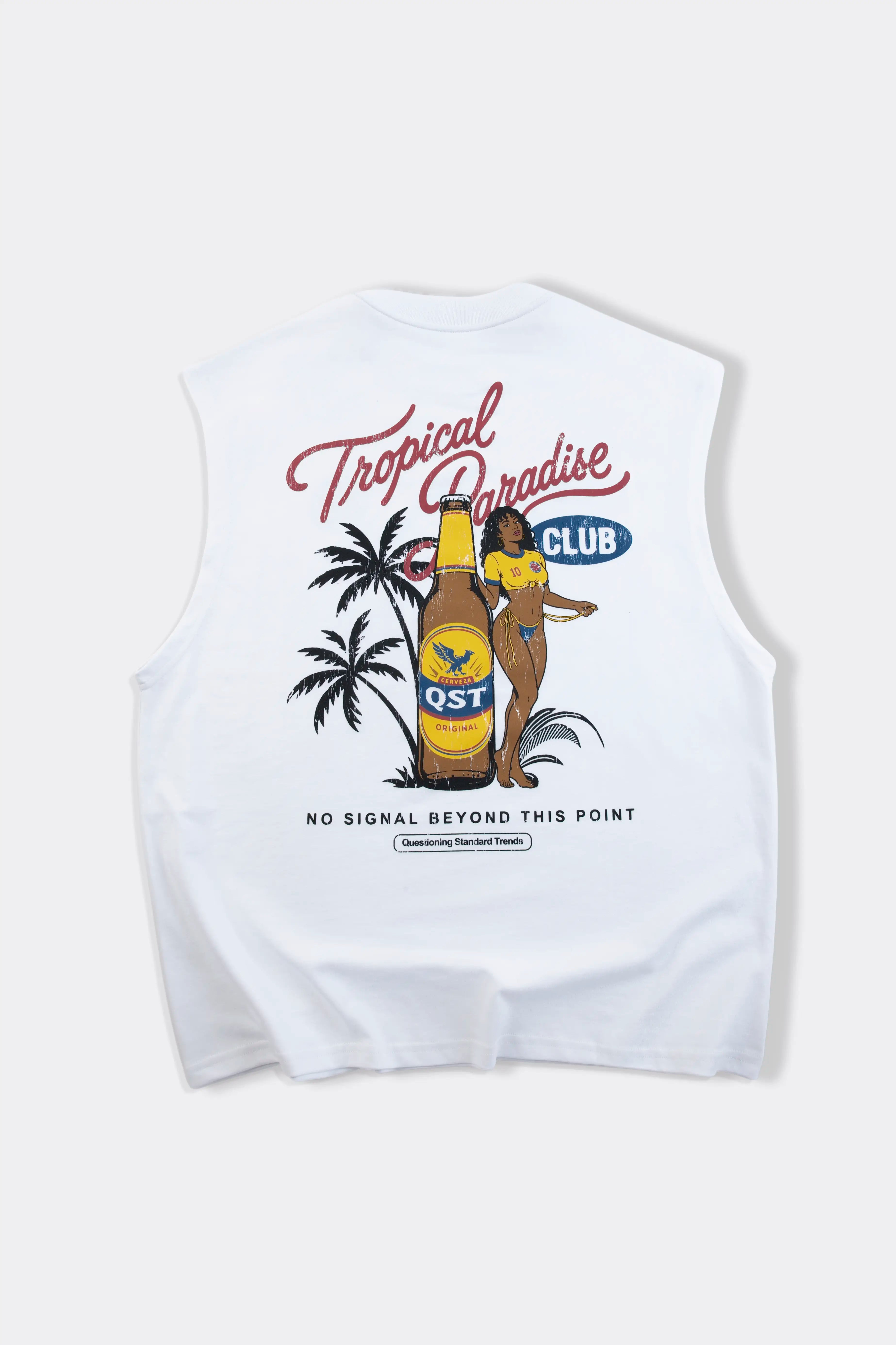 CAMISETA TANK BLANCO ESTAMPADO FRENTE Y ESPALDA