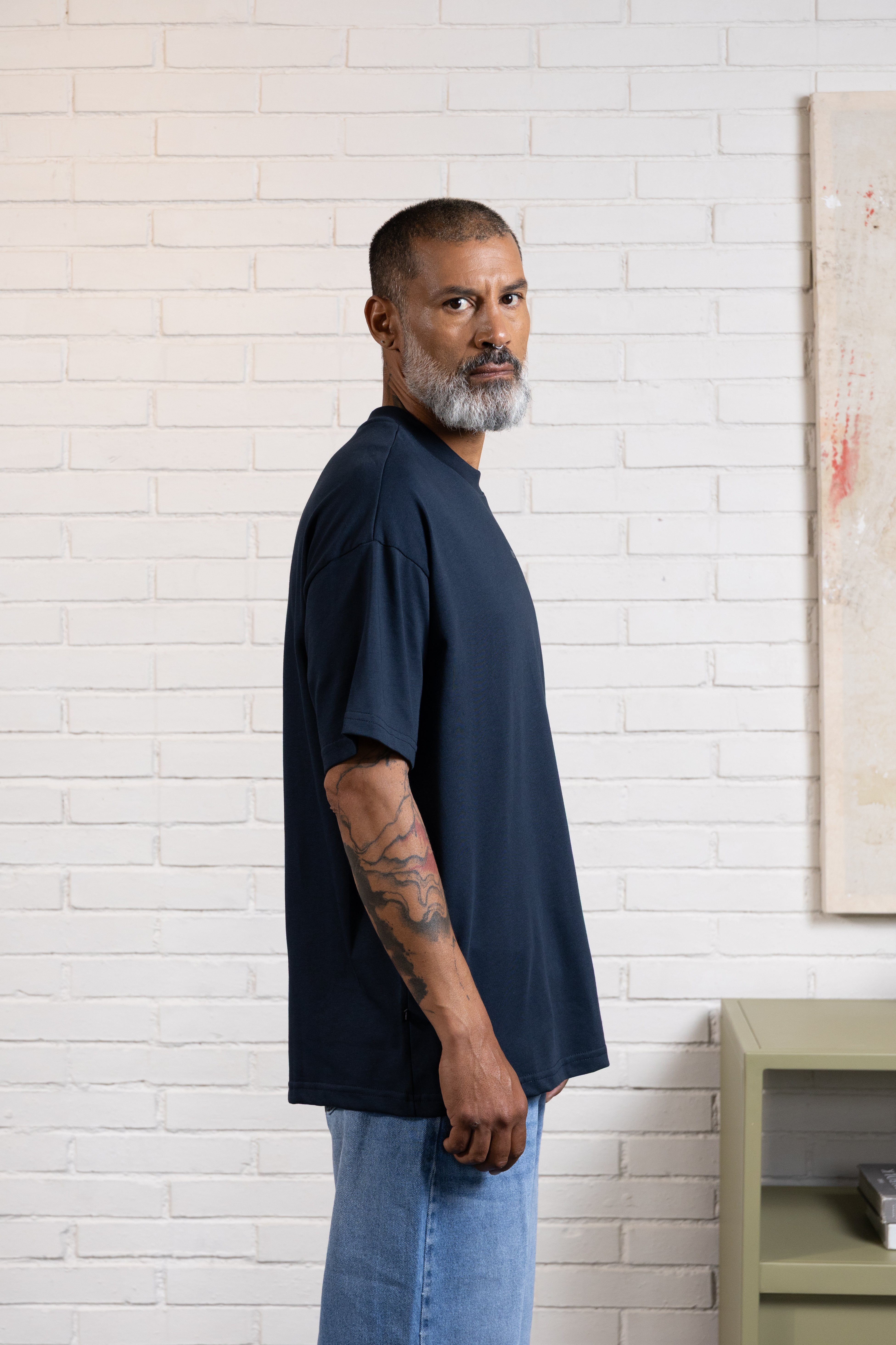 CAMISETA MANGA CORTA COLOR AZUL OSCURO