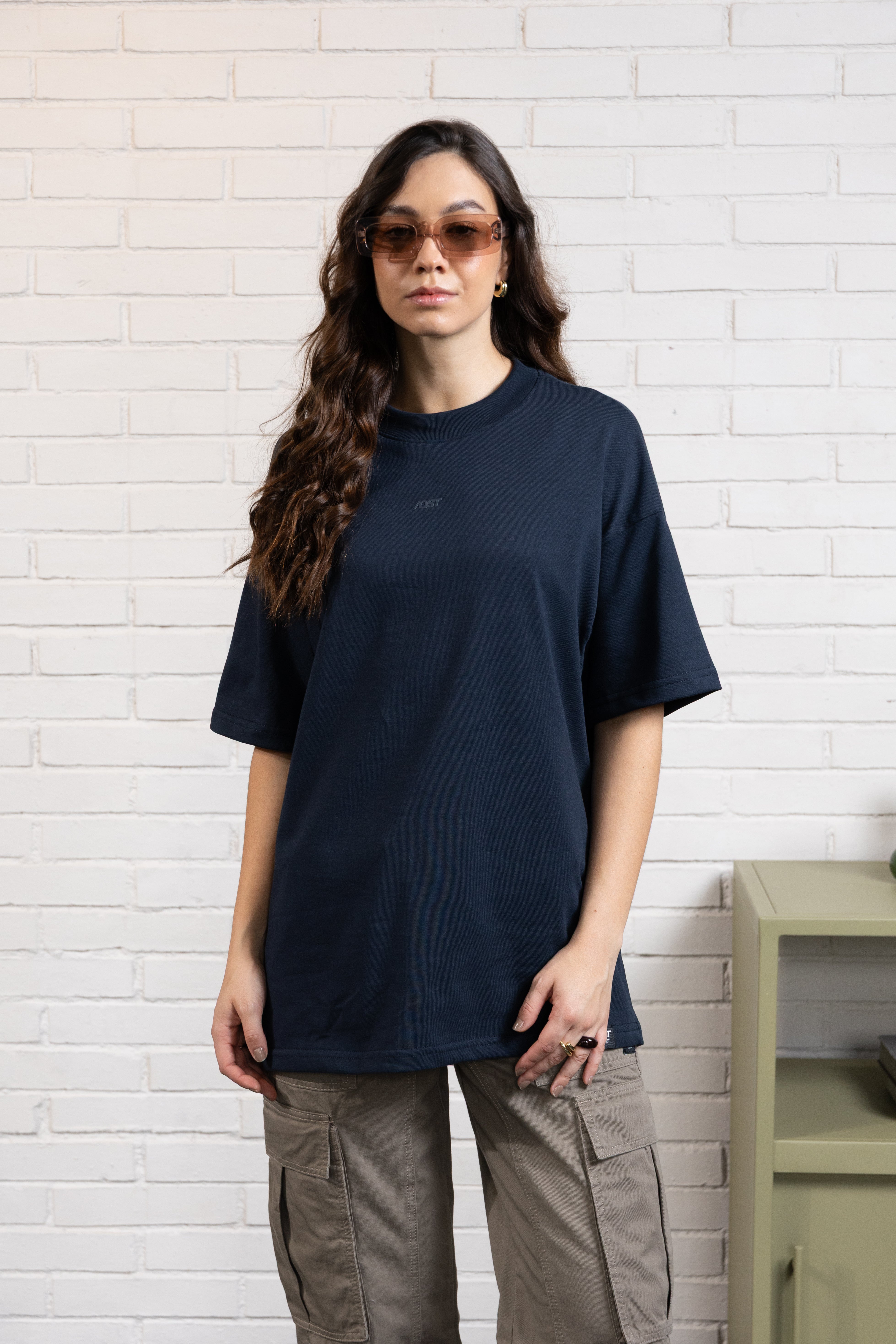 CAMISETA MANGA CORTA COLOR AZUL OSCURO