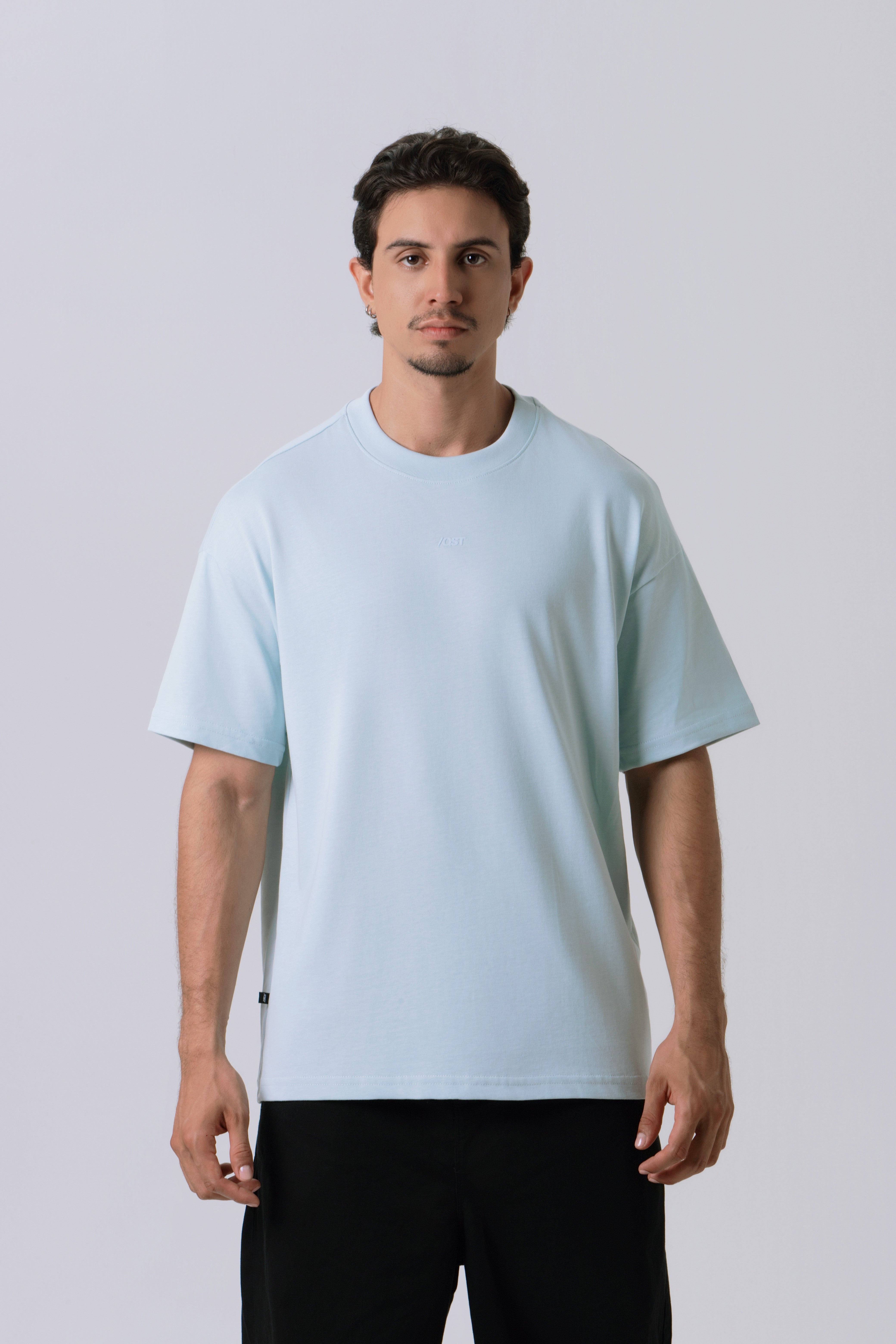 CAMISETA MANGA CORTA COLOR BABY BLUE