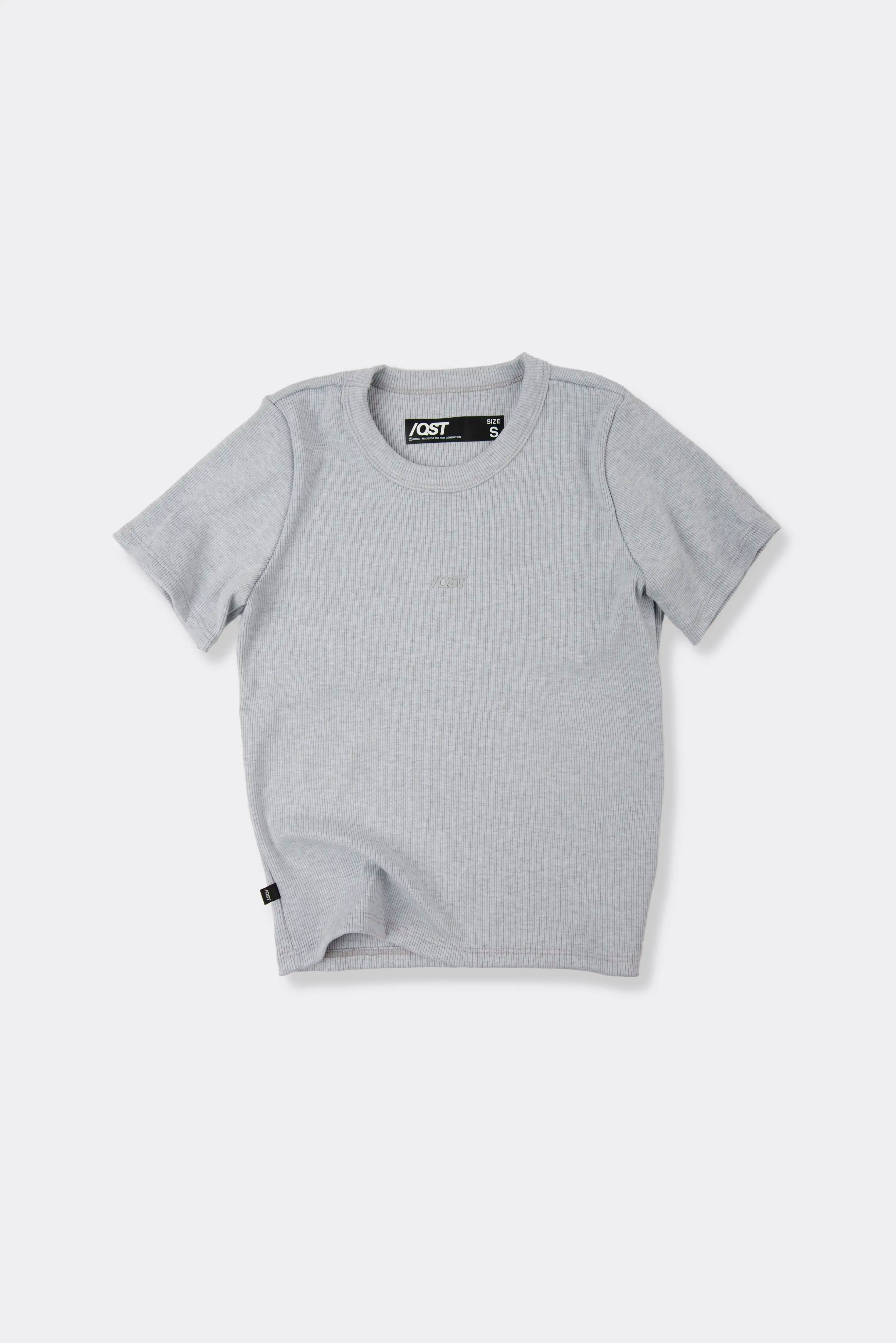 CAMISETA MANGA CORTA COLOR GRIS JASPE CLARO