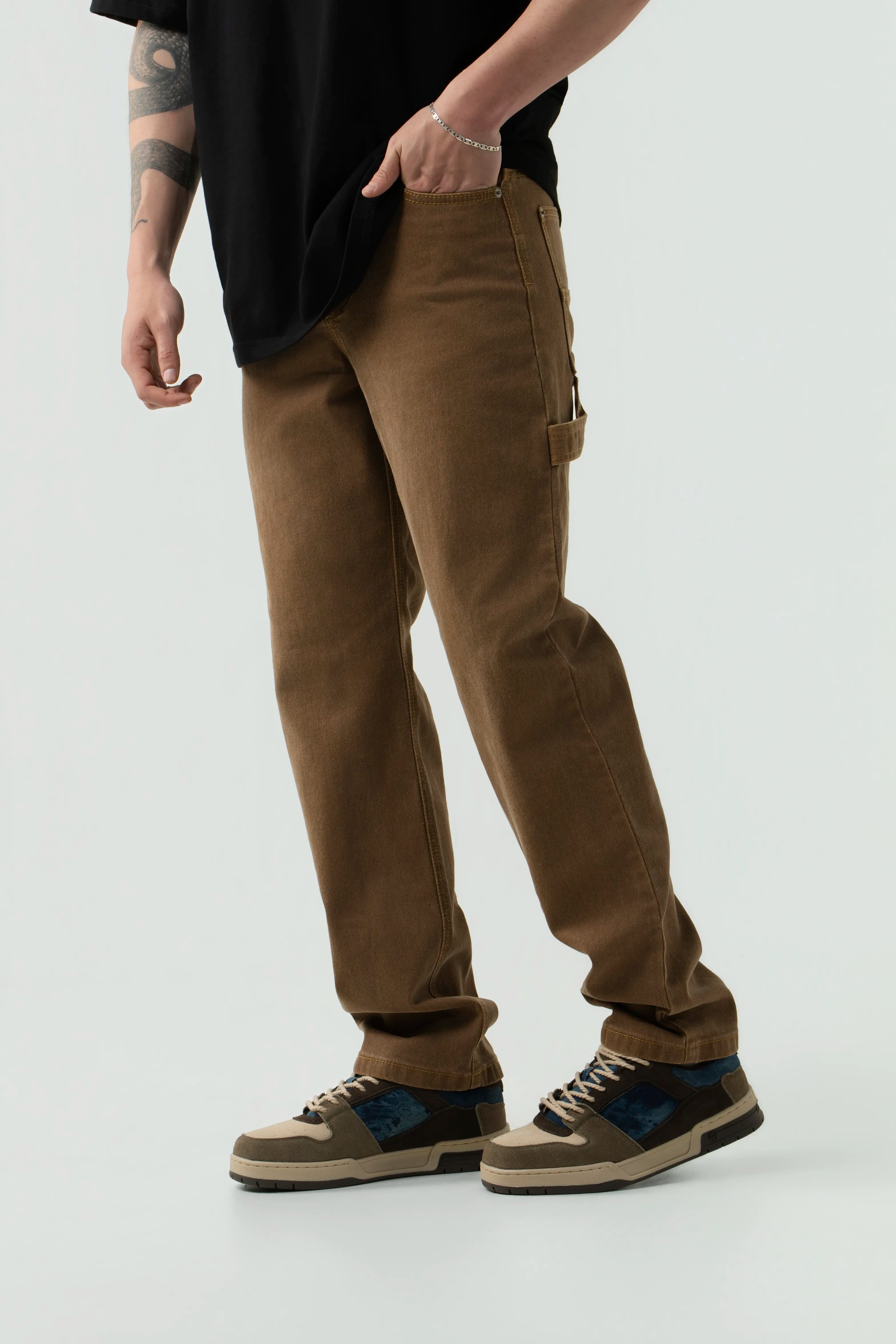 PANTALON CARGO COLOR CAFE