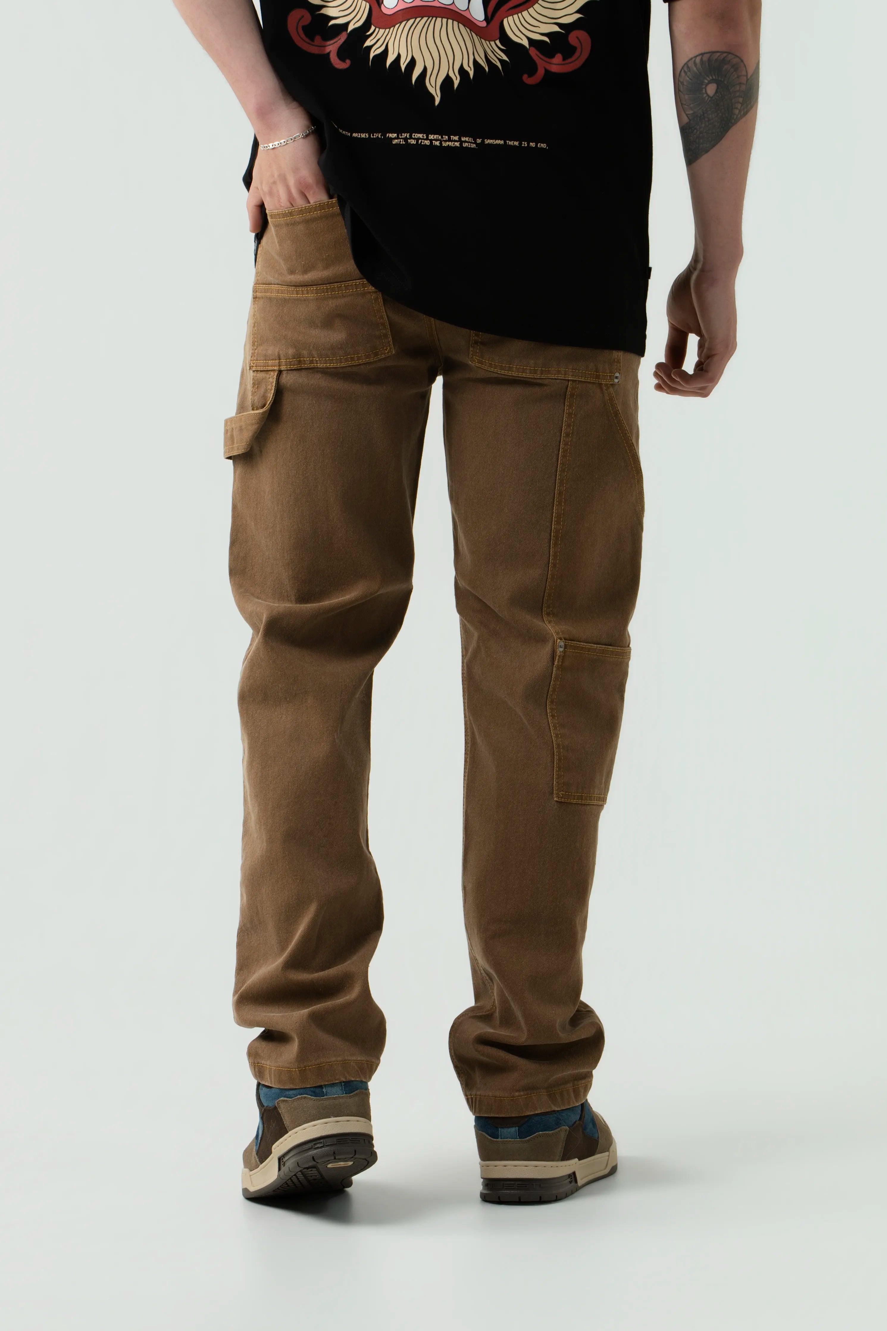 PANTALON CARGO COLOR CAFE