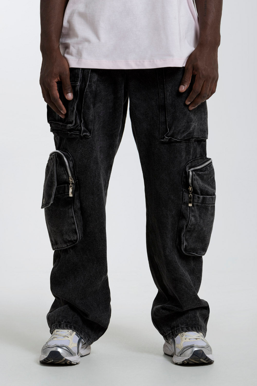 JEAN WIDE COLOR NEGRO - QST