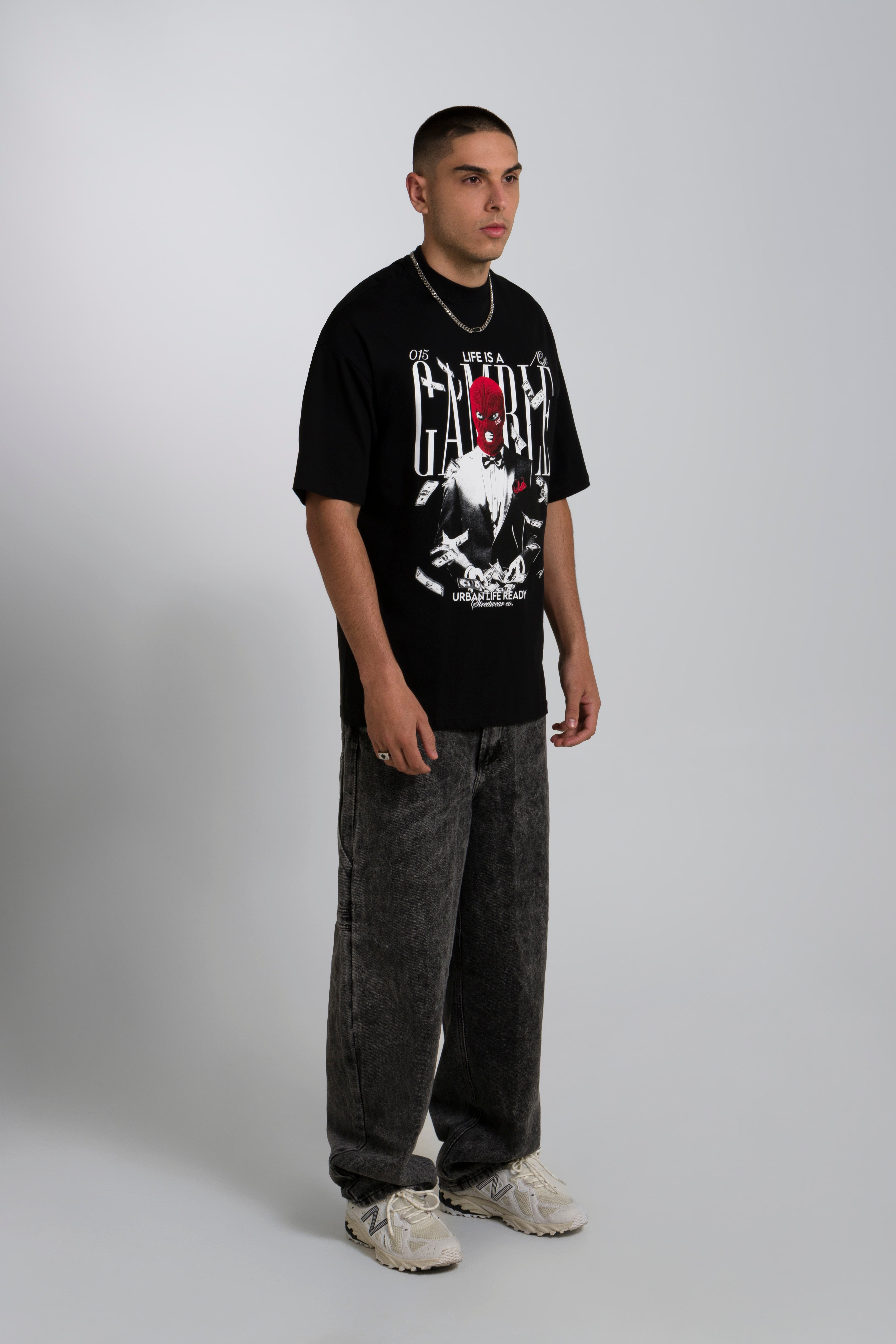 CAMISETA OVERSIZE COLOR NEGRO - QST