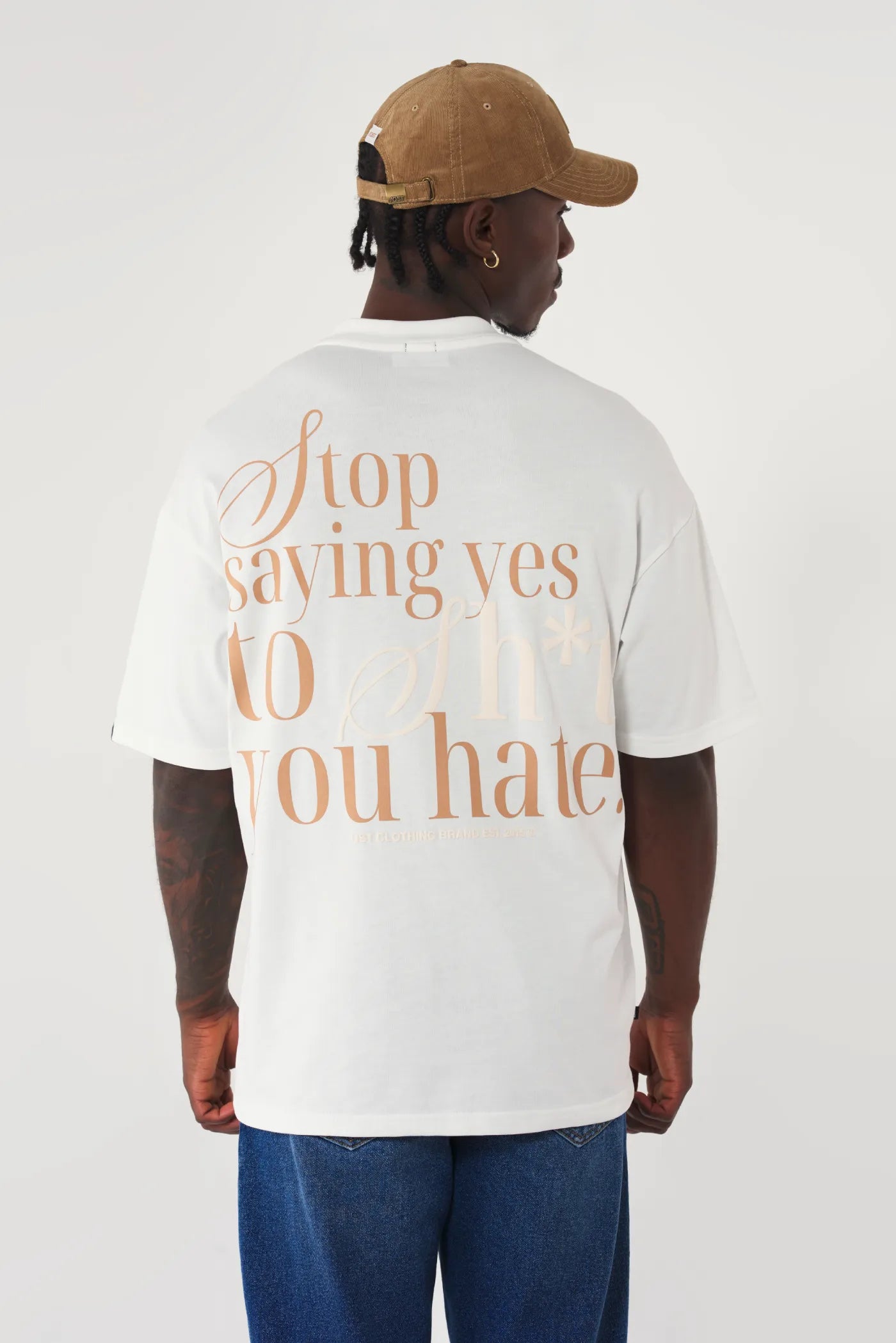 CAMISETA OVERSIZE BPT MANGA CORTA ESTAMPADA STOP