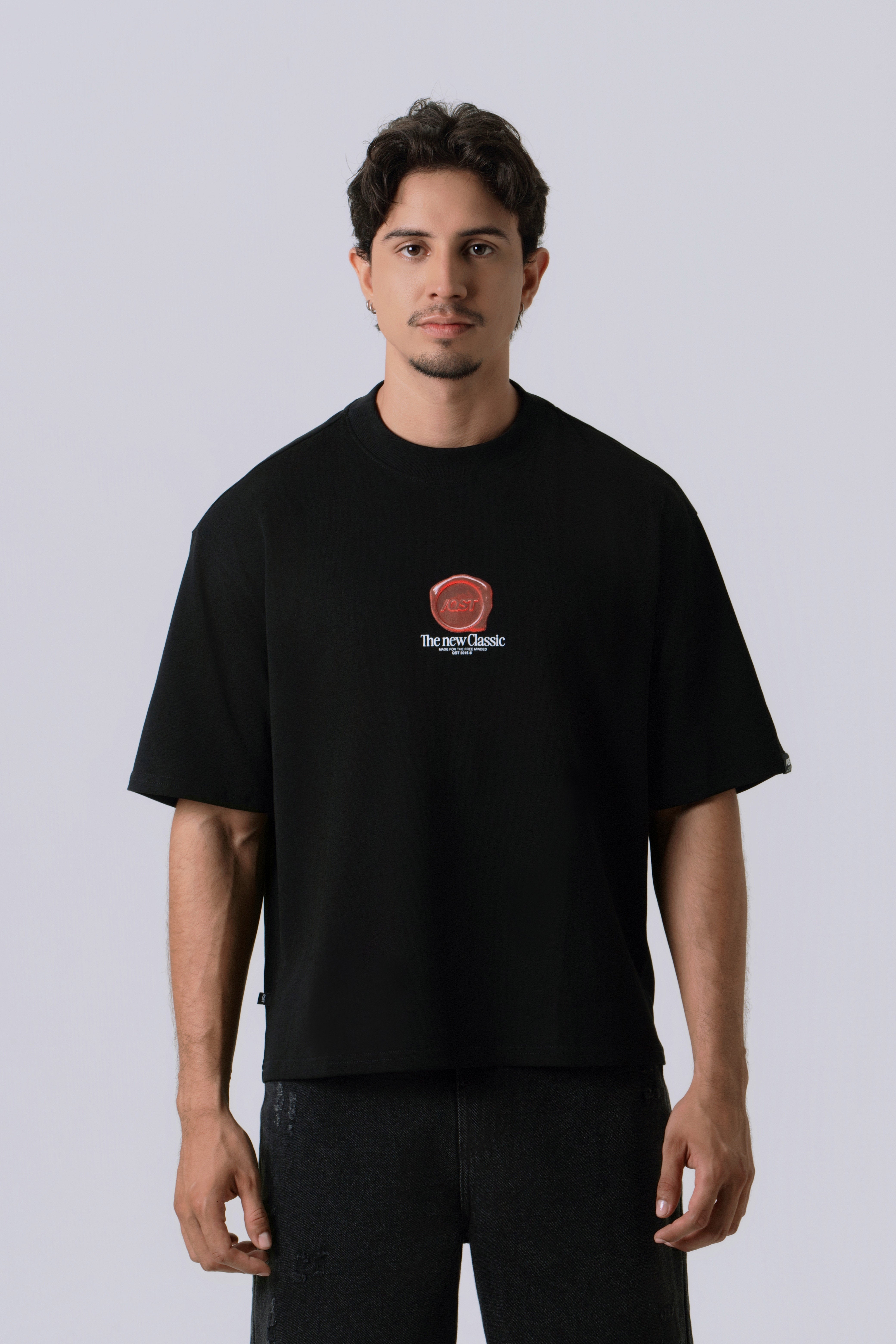 CAMISETA MANGA CORTA COLOR NEGRO