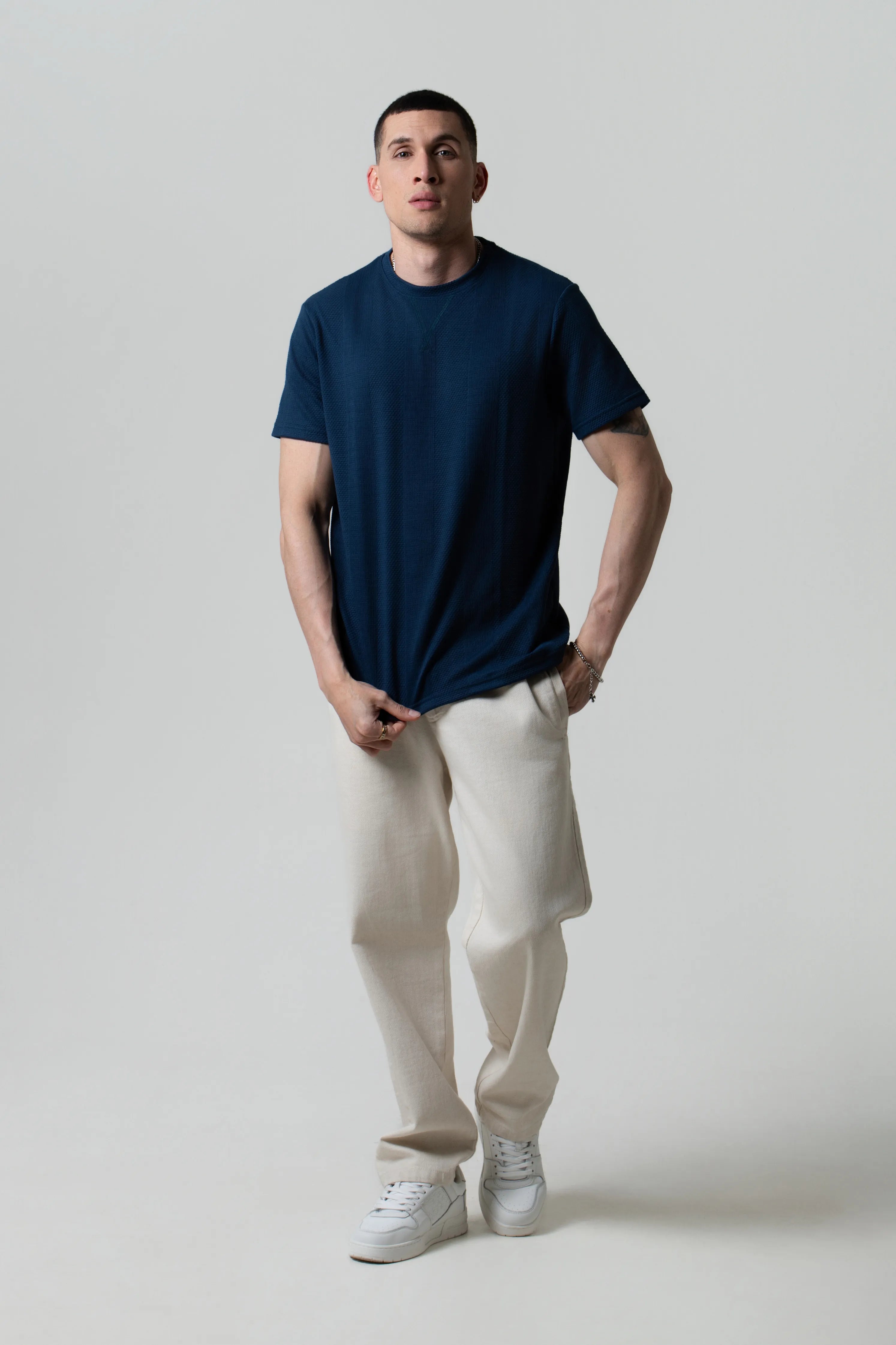 CAMISETA MANGA CORTA COLOR AZUL OSCURO