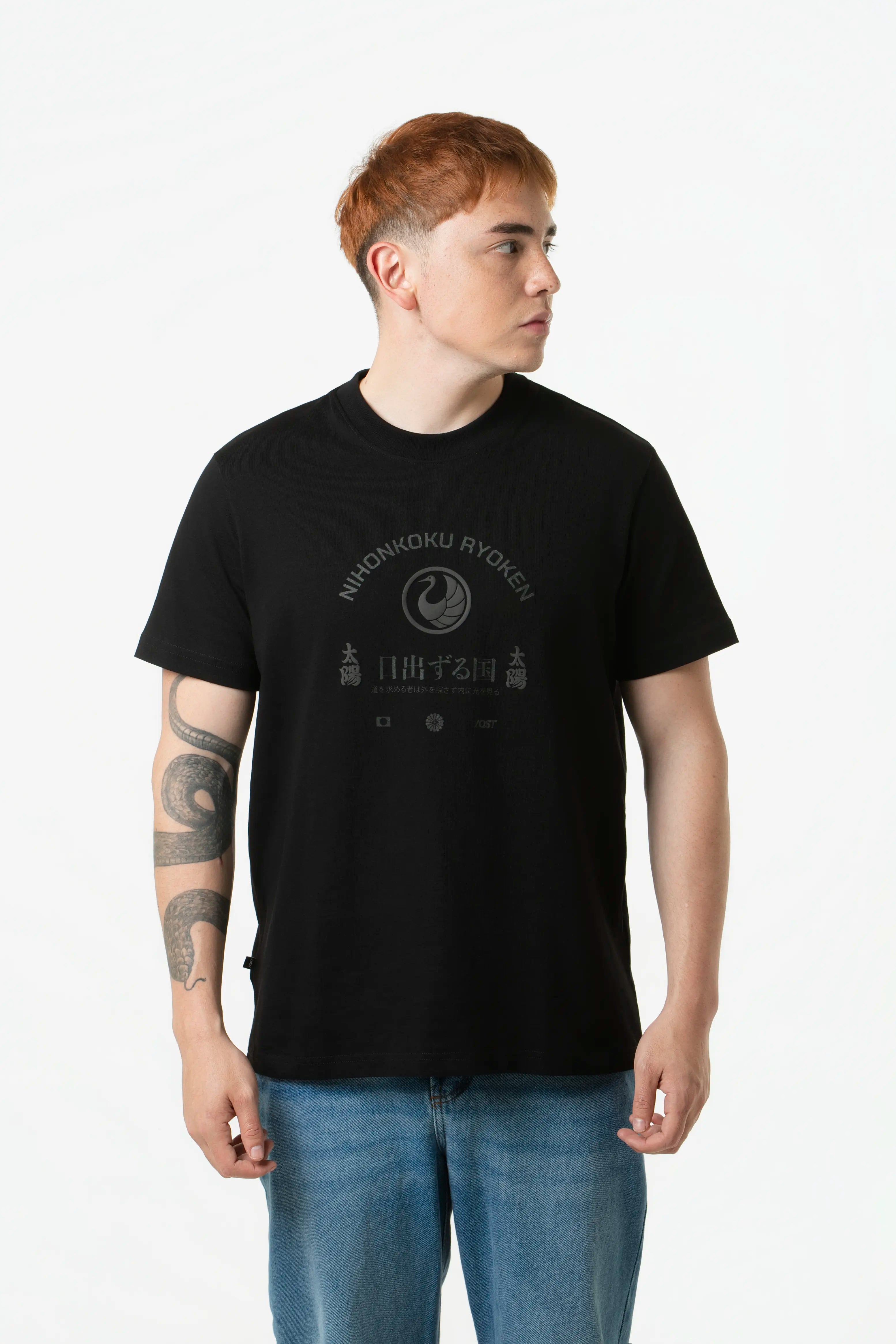 CAMISETA MANGA CORTA COLOR NEGRO