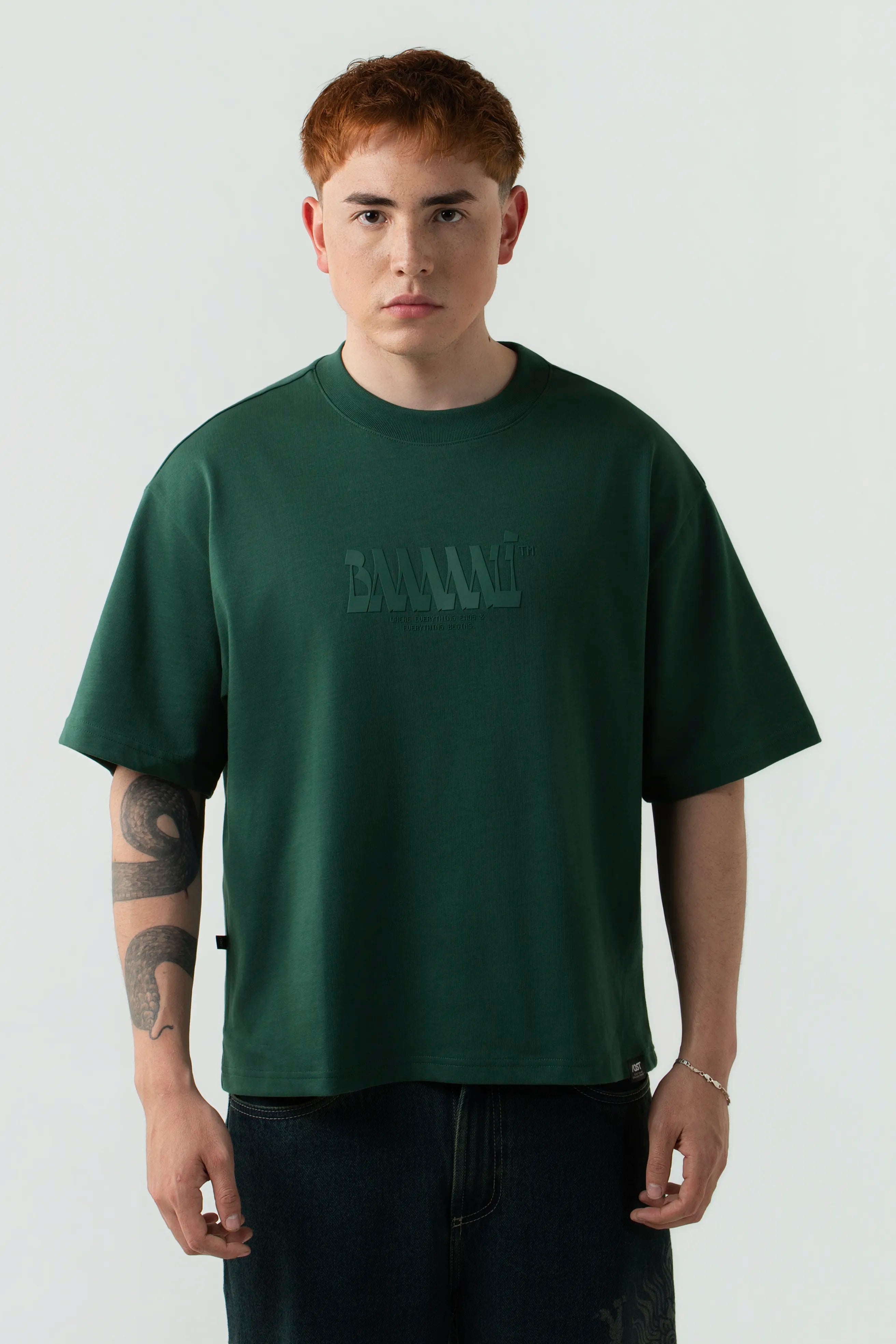 CAMISETA MANGA CORTA COLOR VERDE MONTAÑA