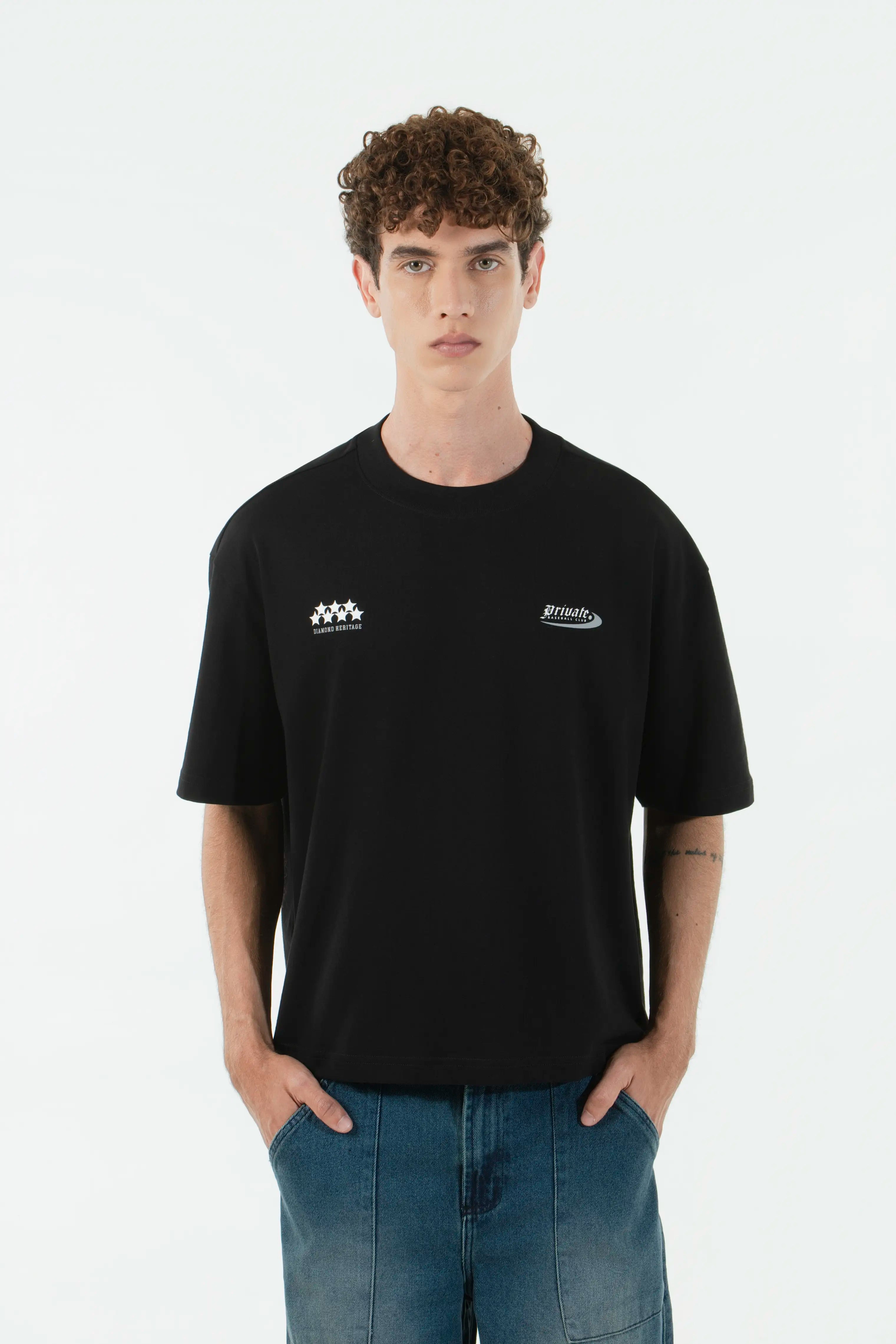 CAMISETA MANGA CORTA COLOR NEGRO