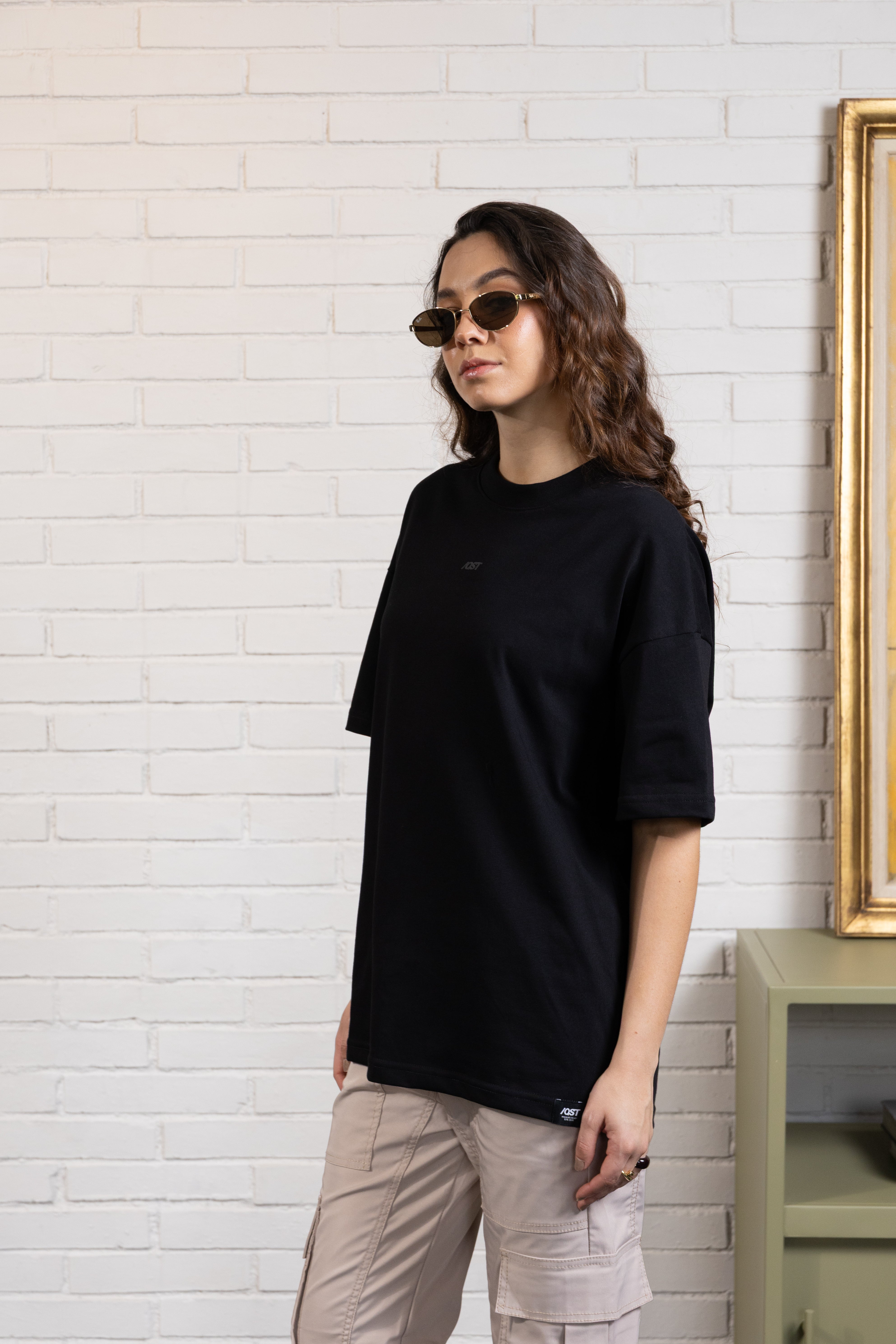 CAMISETA MANGA CORTA COLOR NEGRO