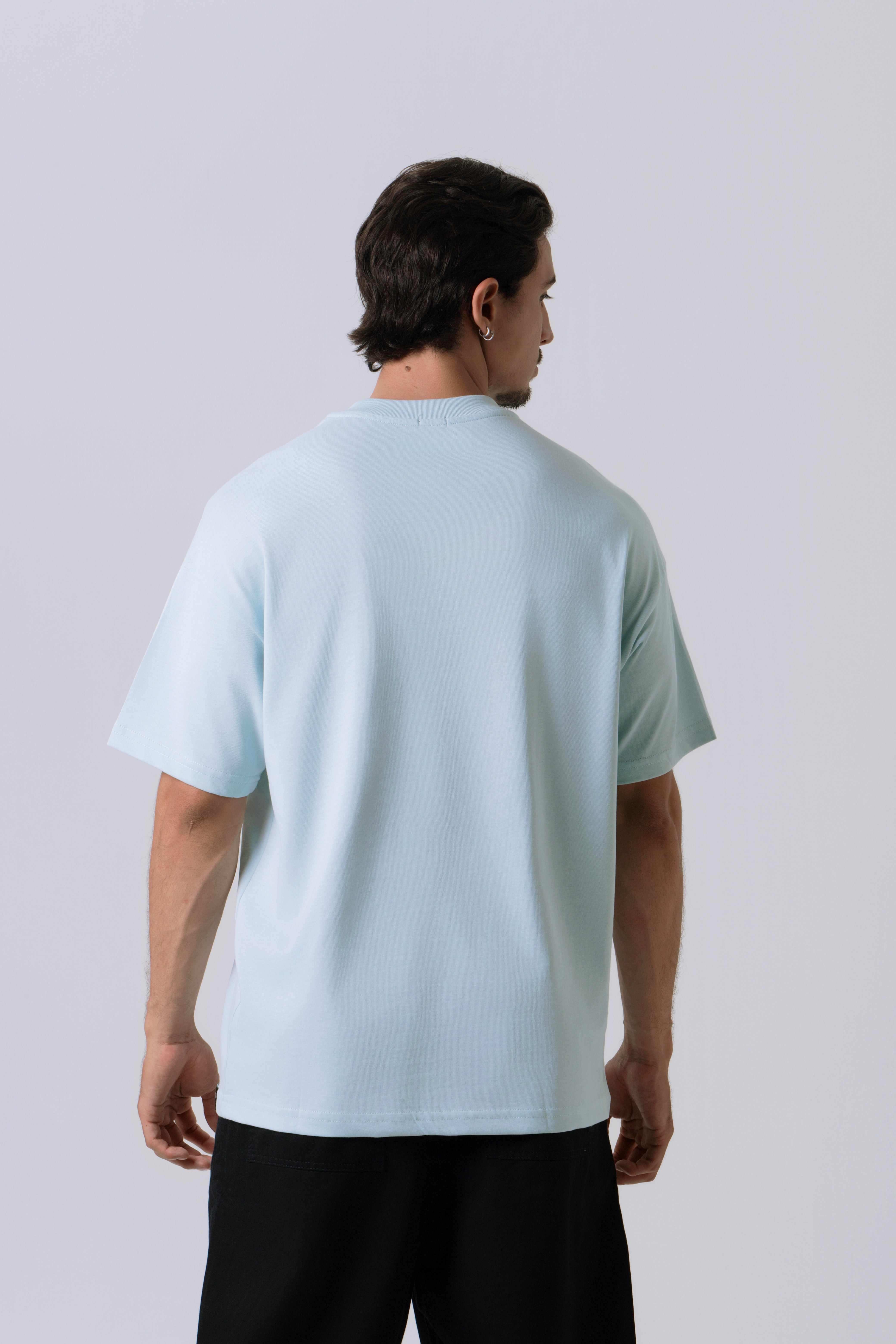 CAMISETA MANGA CORTA COLOR BABY BLUE