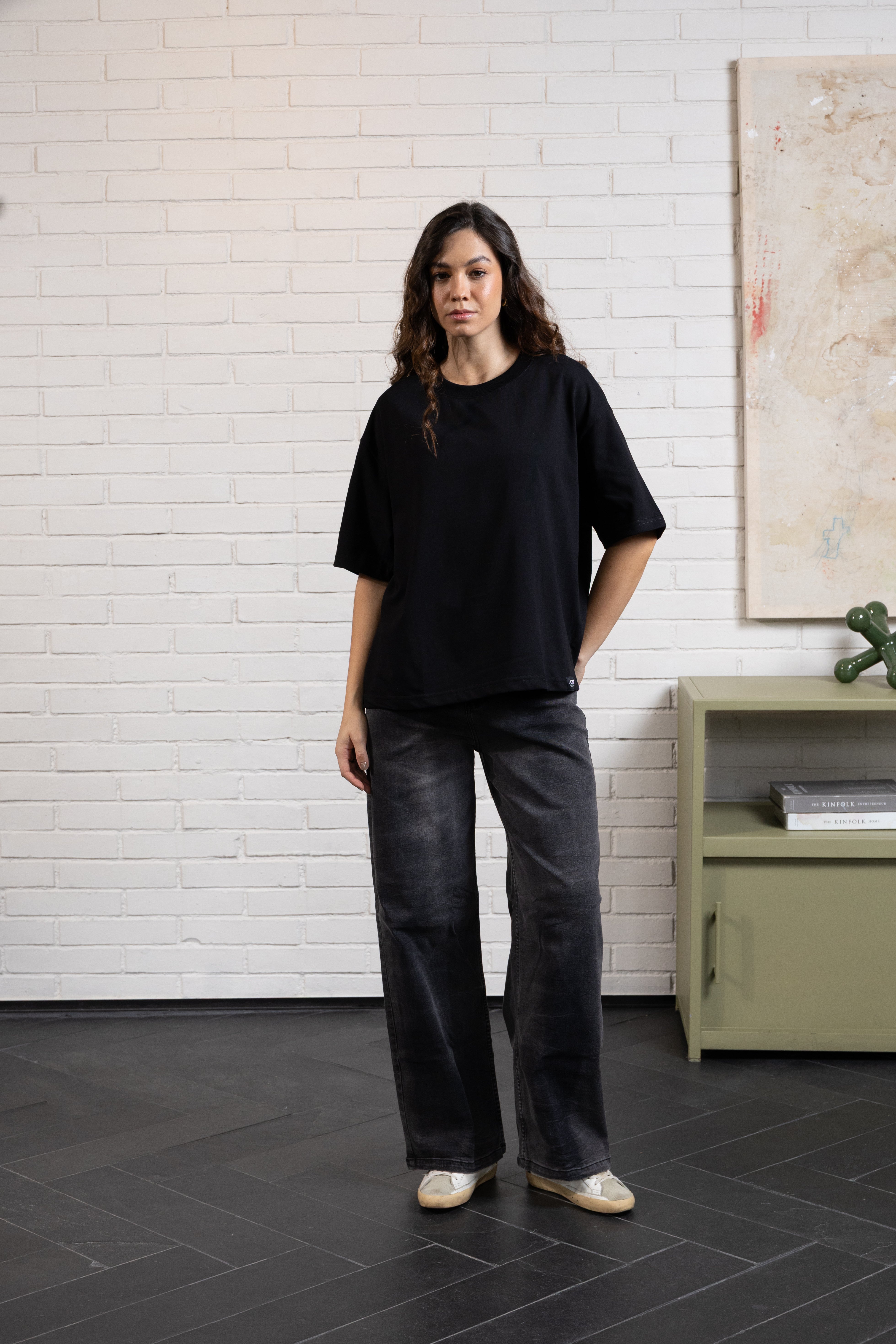 CAMISETA MANGA CORTA COLOR NEGRO